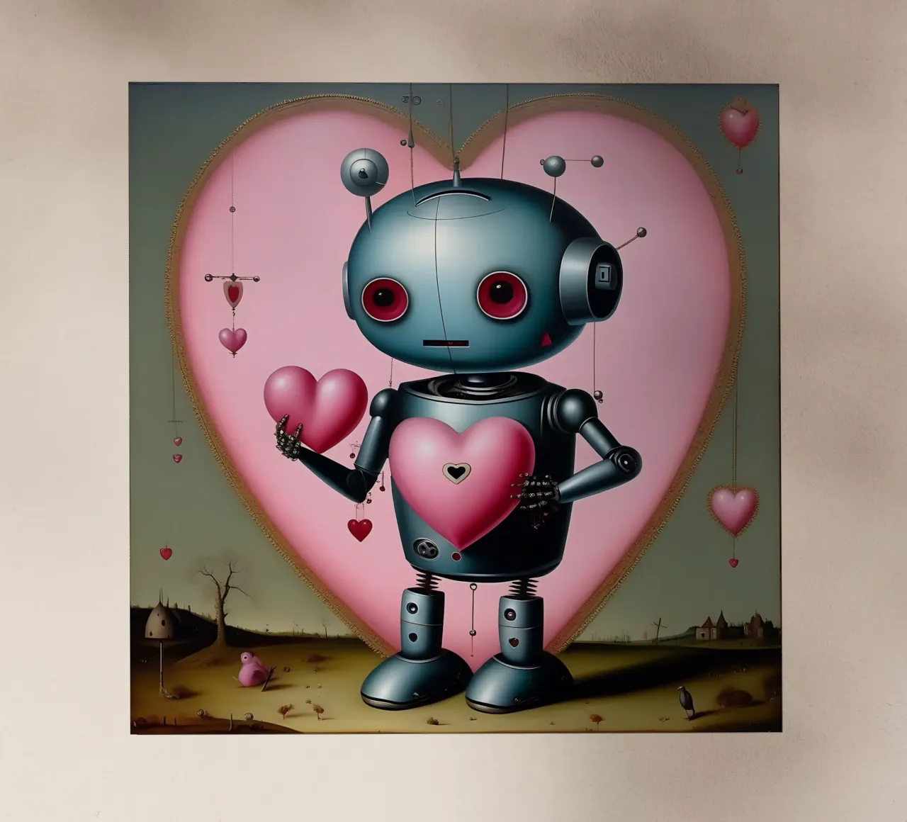 Robot con un cuore_13 pellicola backlit da Pink- und LoveArt by LK