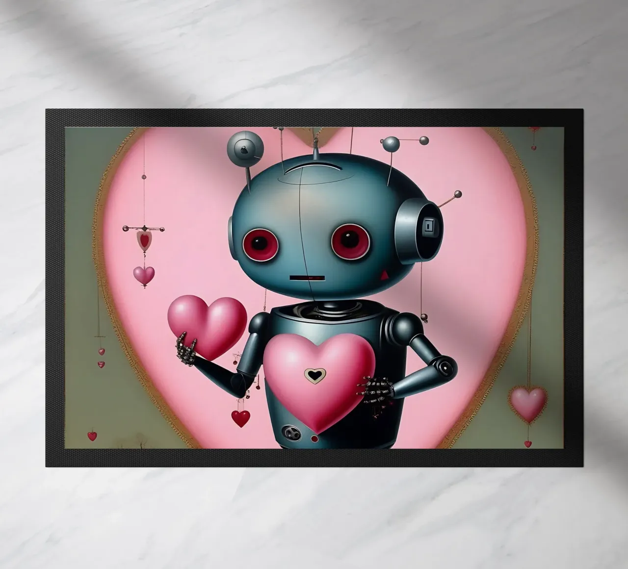 Robot con un cuore_13 zerbino da Pink- und LoveArt by LK