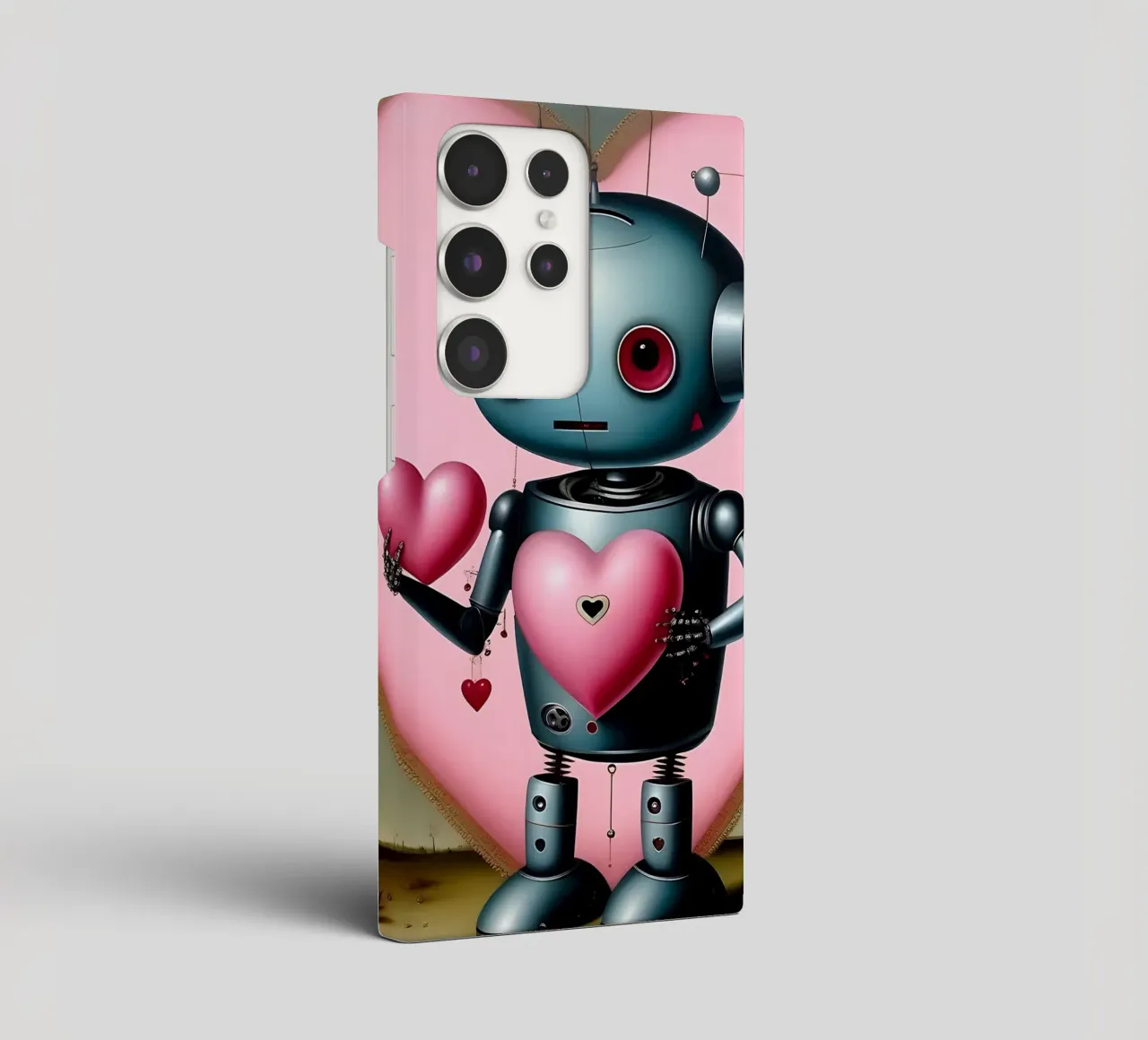 Robot con un cuore_13 cover samsung da Pink- und LoveArt by LK