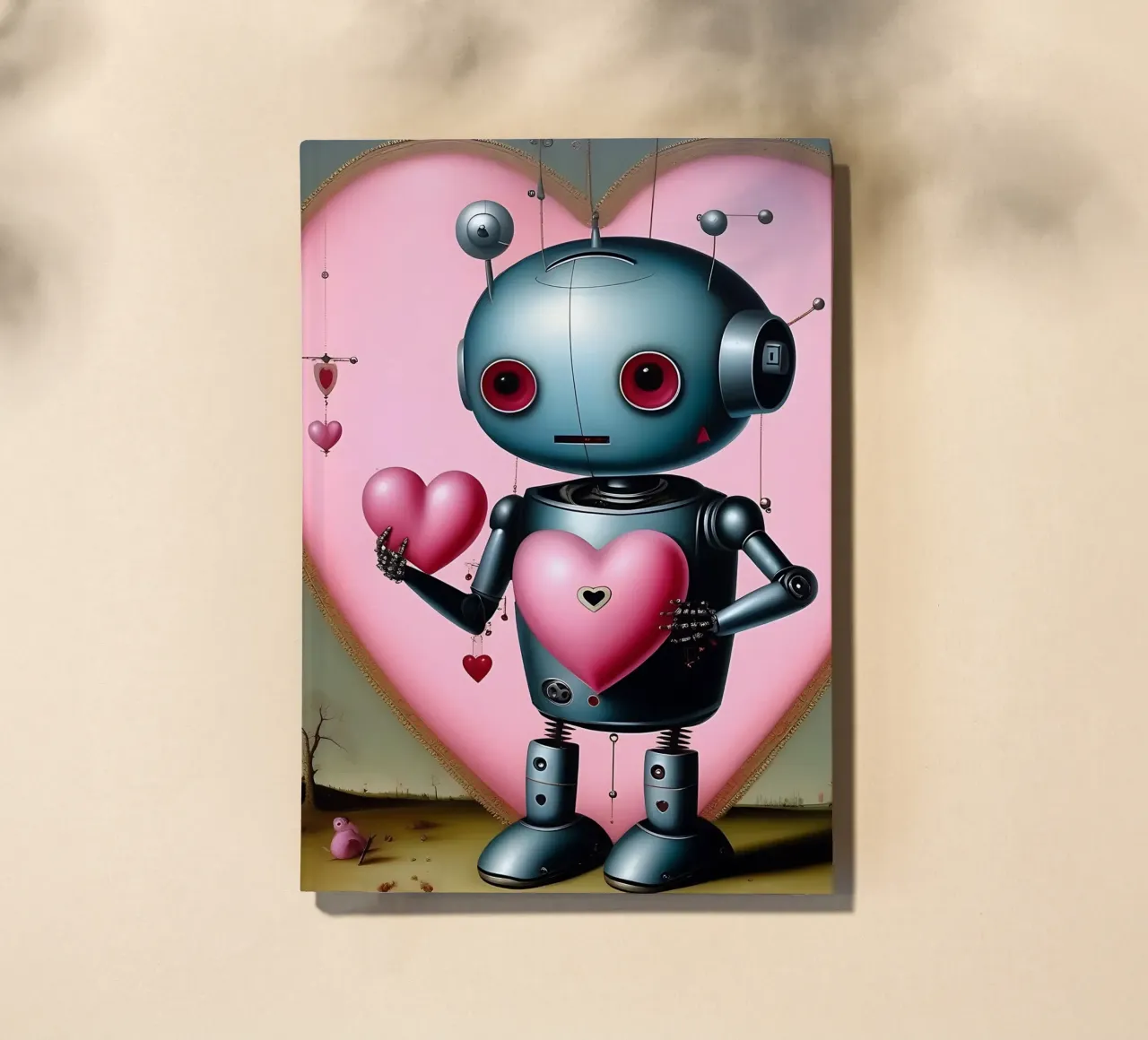 Roboter mit Herz_13 Notizbuch von Pink- und LoveArt by LK