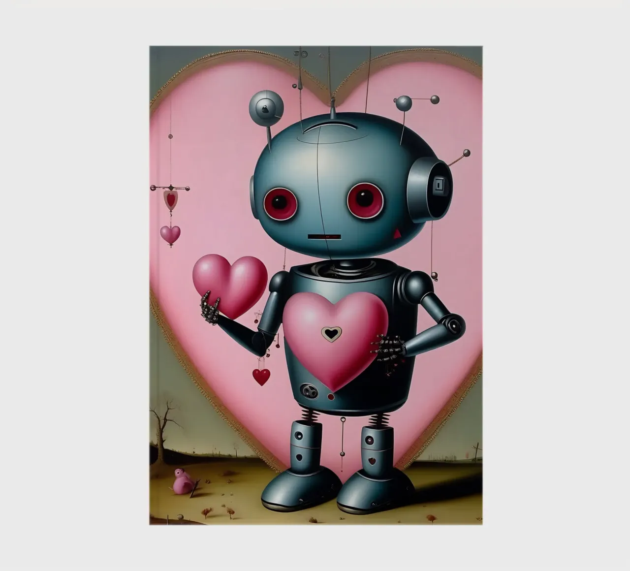 Robot avec un cœur_13 carnet de notes de Pink- und LoveArt by LK