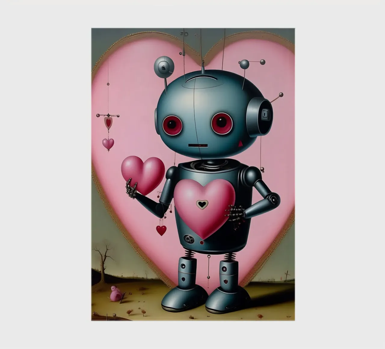 Roboter mit Herz_13 Notizbuch von Pink- und LoveArt by LK