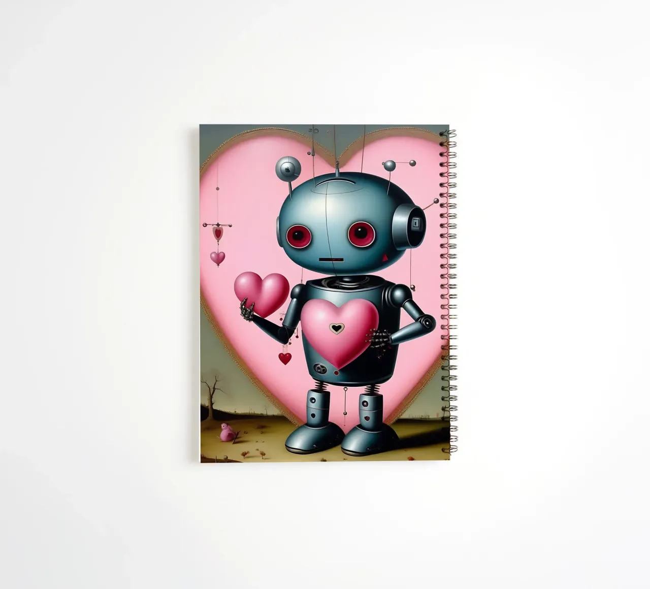 Roboter mit Herz_13 Ringbuch von Pink- und LoveArt by LK