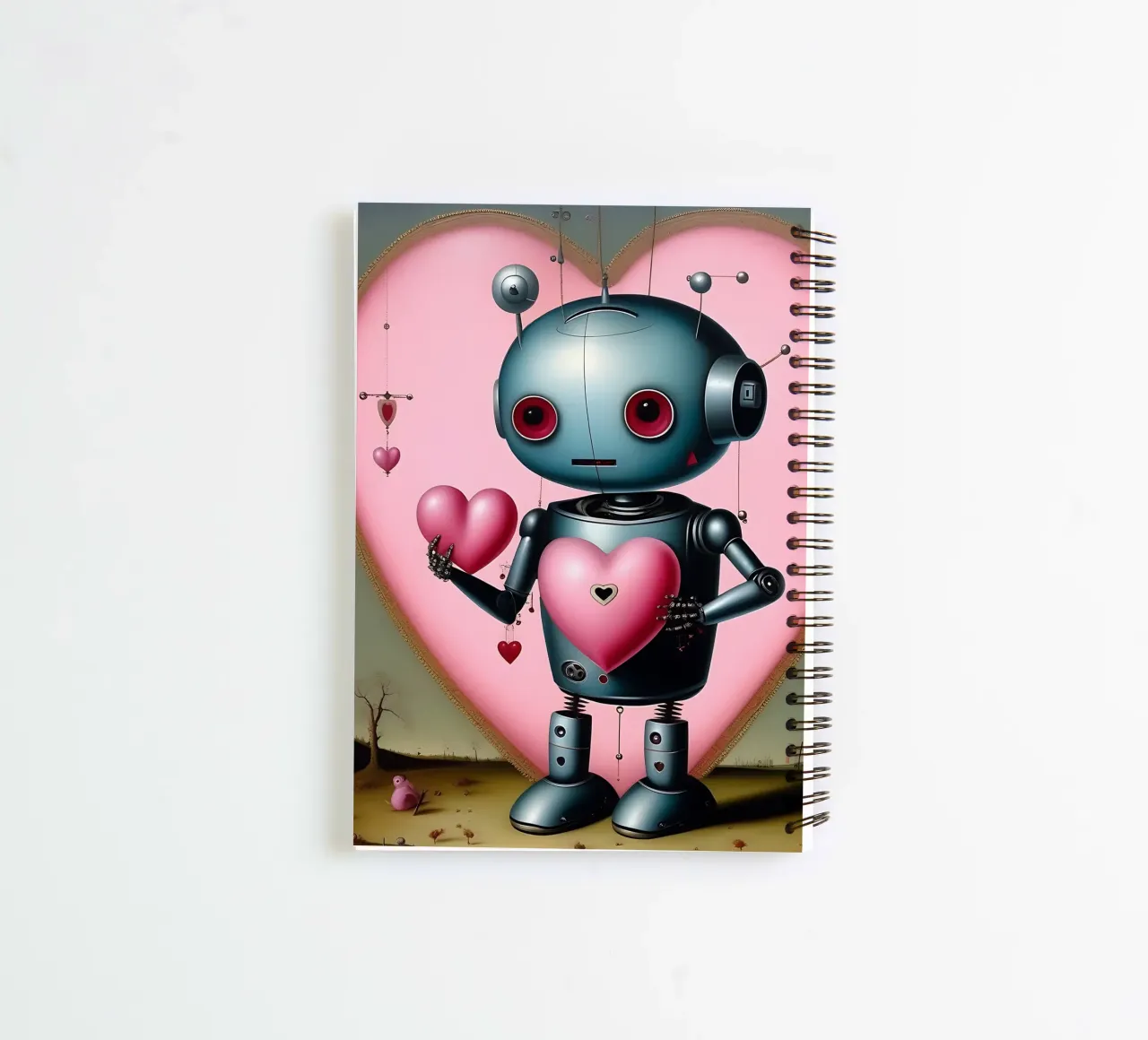 Roboter mit Herz_13 Ringbuch von Pink- und LoveArt by LK