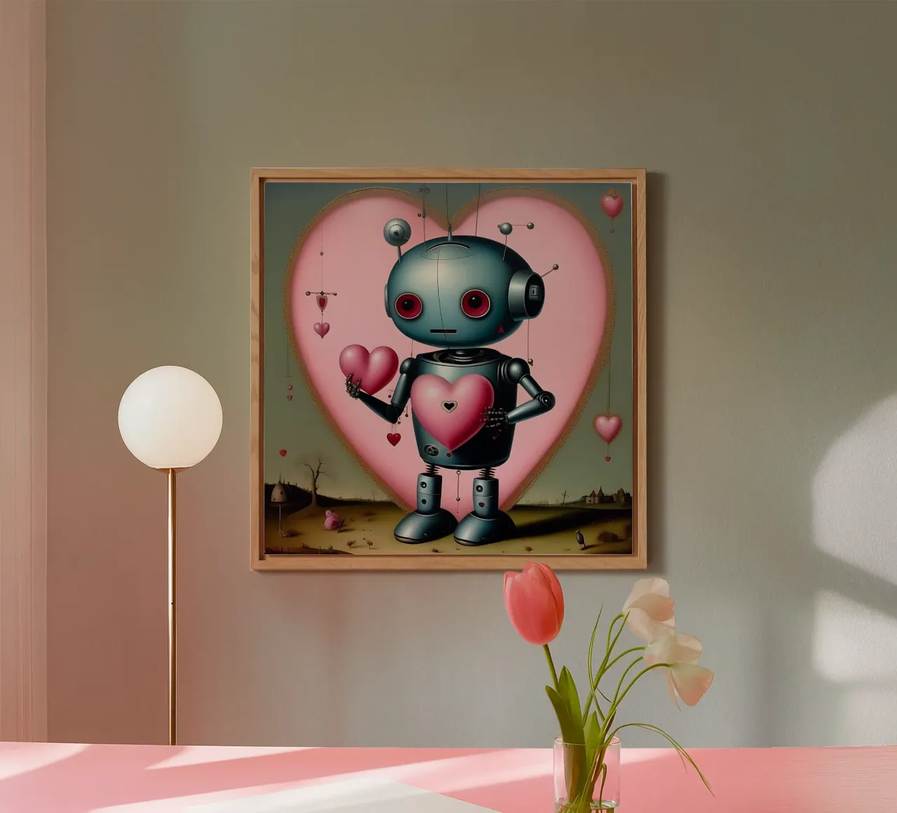 Robot con un cuore_13 alluminio dibond da Pink- und LoveArt by LK
