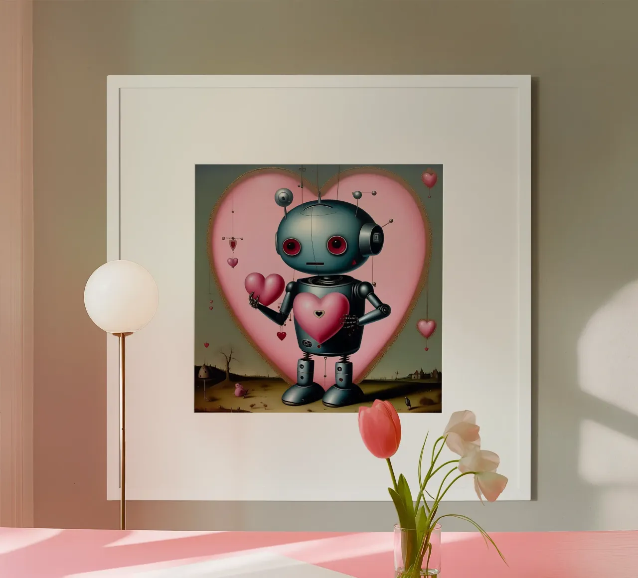 Robot con un cuore_13 carta hahnemühle da Pink- und LoveArt by LK