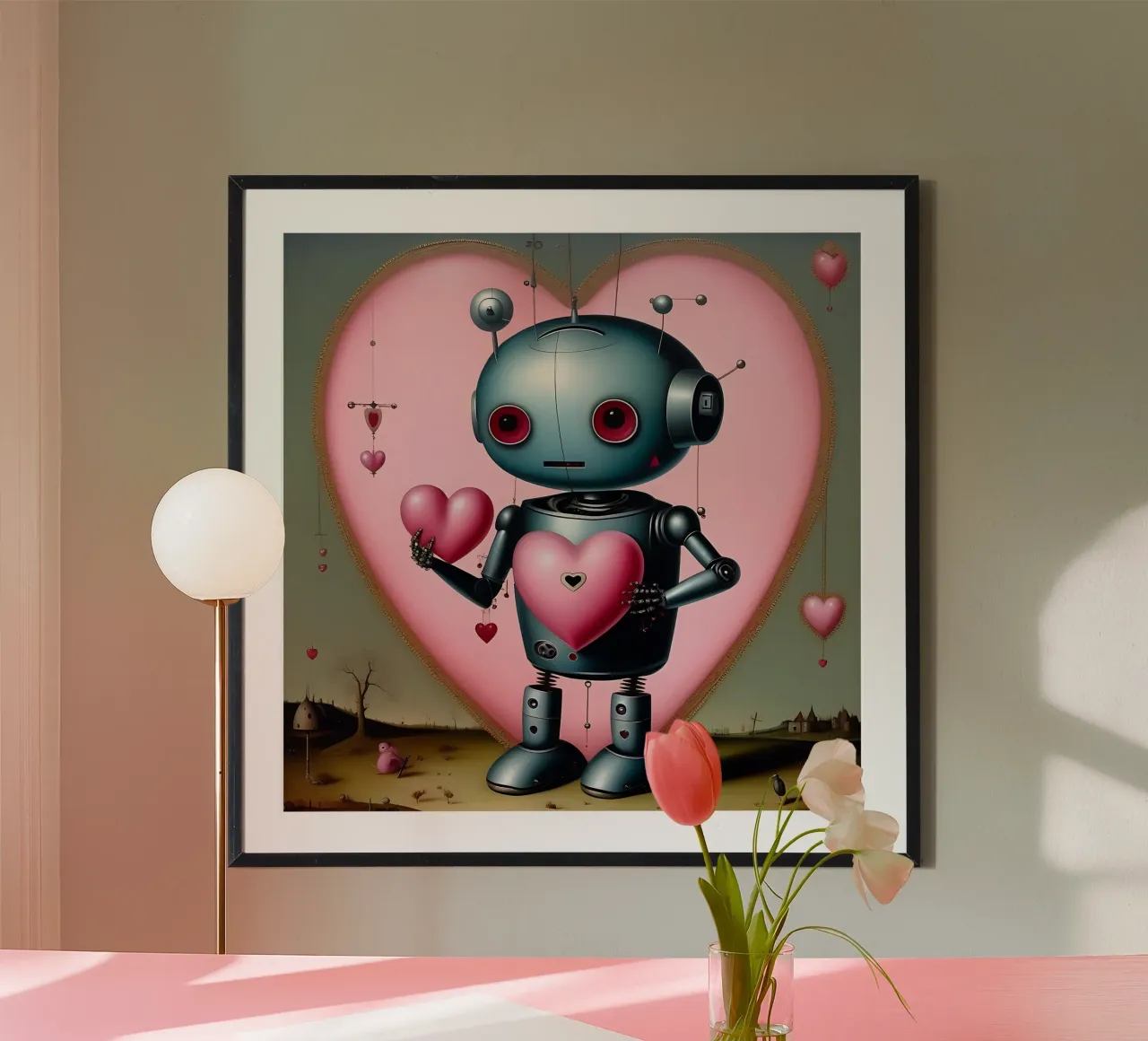 Robot con un cuore_13 carta hahnemühle da Pink- und LoveArt by LK
