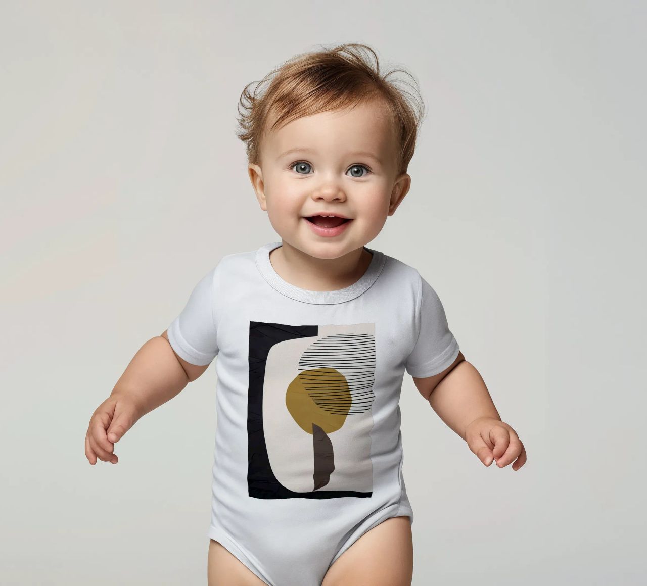 ORGANISCH ABSTRAKT 213C Kurzarm Babybody von Aiden Garcia