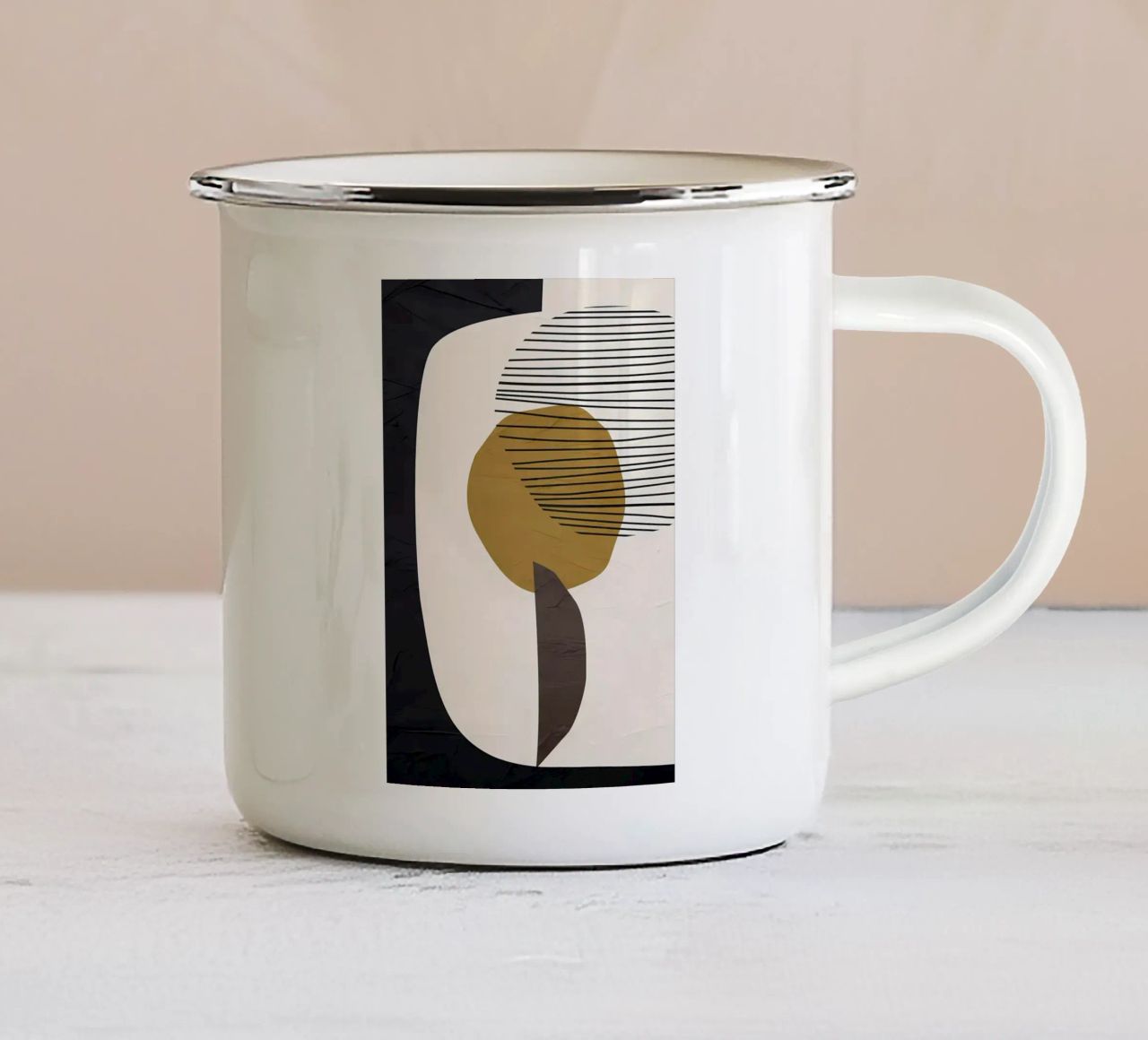ORGANISCH ABSTRAKT 213C Emaille Tasse von Aiden Garcia