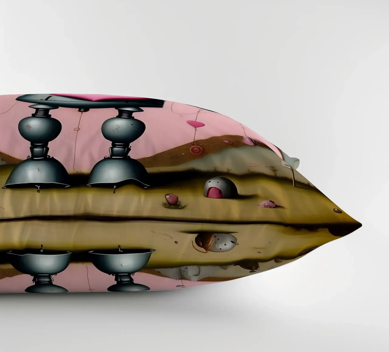 Robot con un cuore_14 cuscino da Pink- und LoveArt by LK