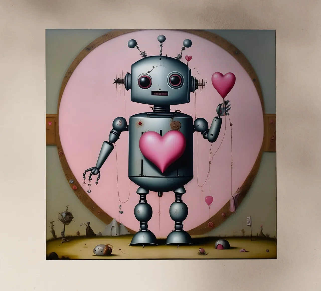 Robot con un cuore_14 pellicola backlit da Pink- und LoveArt by LK
