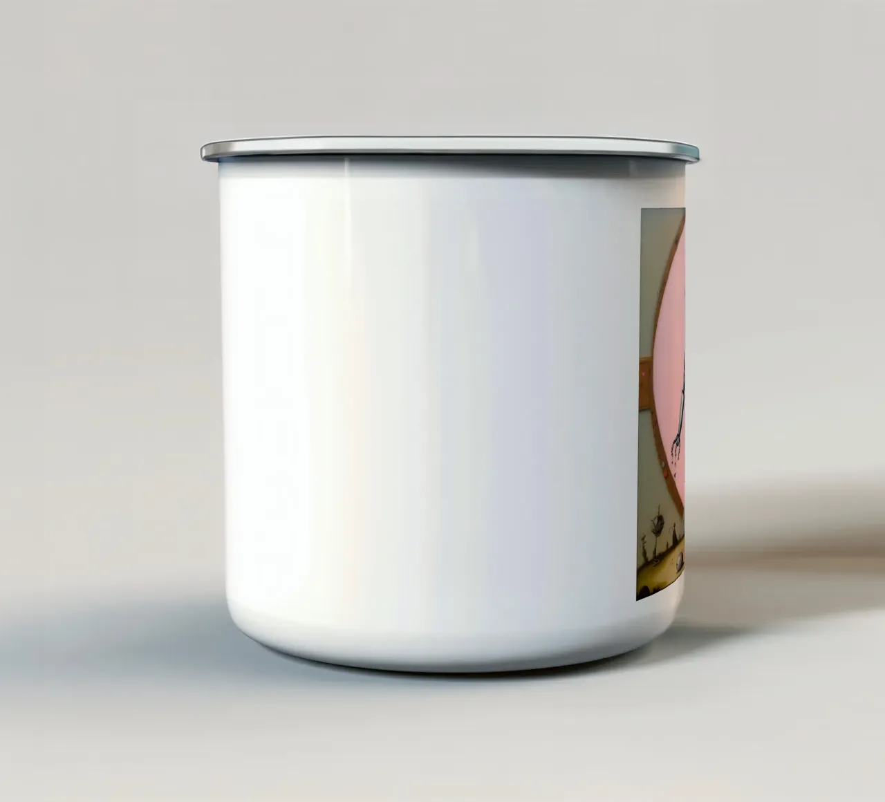 Robot con un cuore_14 tazza in smalto da Pink- und LoveArt by LK