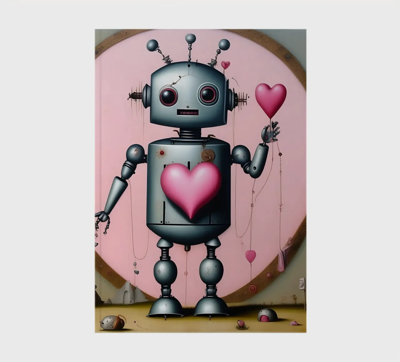 Robot con un cuore_14 diario da Pink- und LoveArt by LK