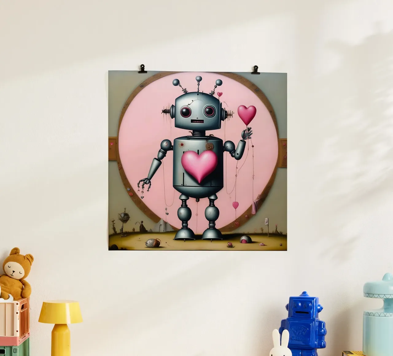 Robot con un cuore_14 carta hahnemühle da Pink- und LoveArt by LK