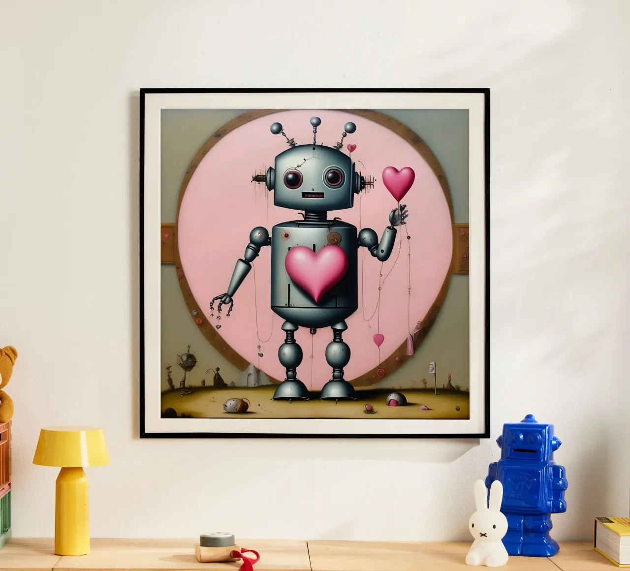 Robot con un cuore_14 carta hahnemühle da Pink- und LoveArt by LK