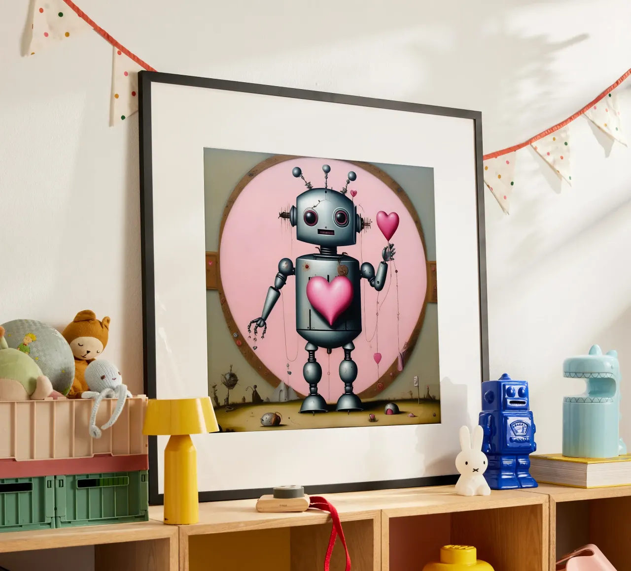 Robot con un cuore_14 carta hahnemühle da Pink- und LoveArt by LK