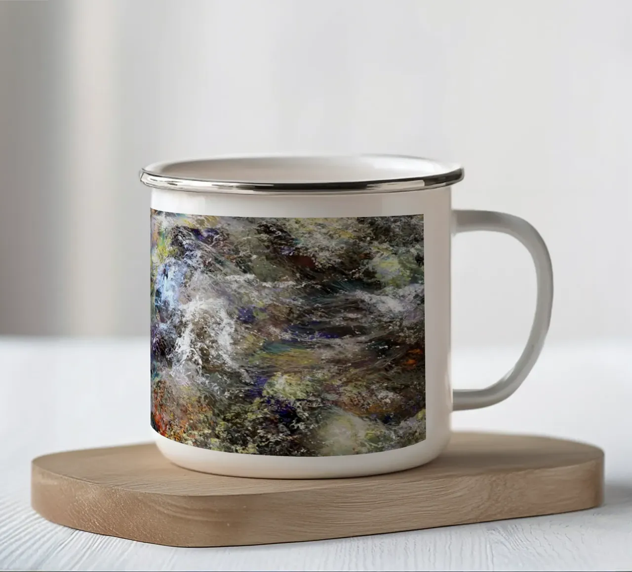 Dreams are like Water tazza in smalto da Angelo Cerantola