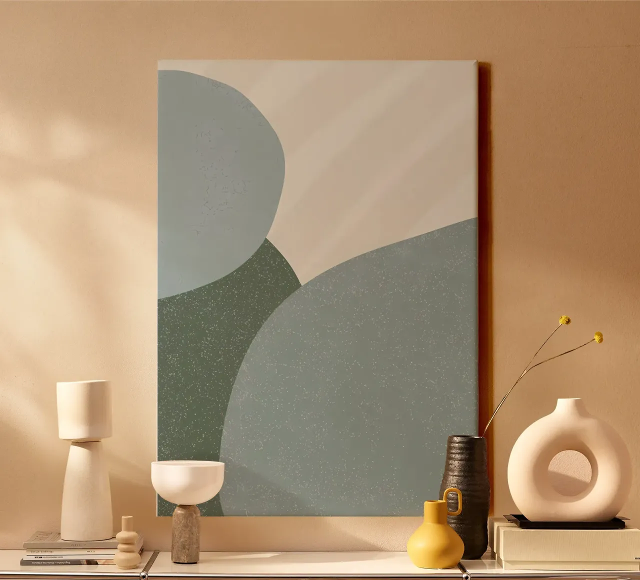 Abstracte zeepbel groene muur canvas met Baklijst van Aiden Garcia