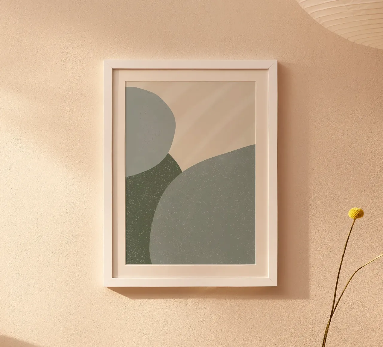 Abstracte zeepbel groene muur poster met kunststof frame van Aiden Garcia