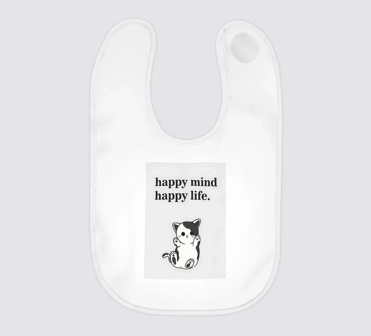 a cat illustration quotes baby bib by Bartosz Powalka
