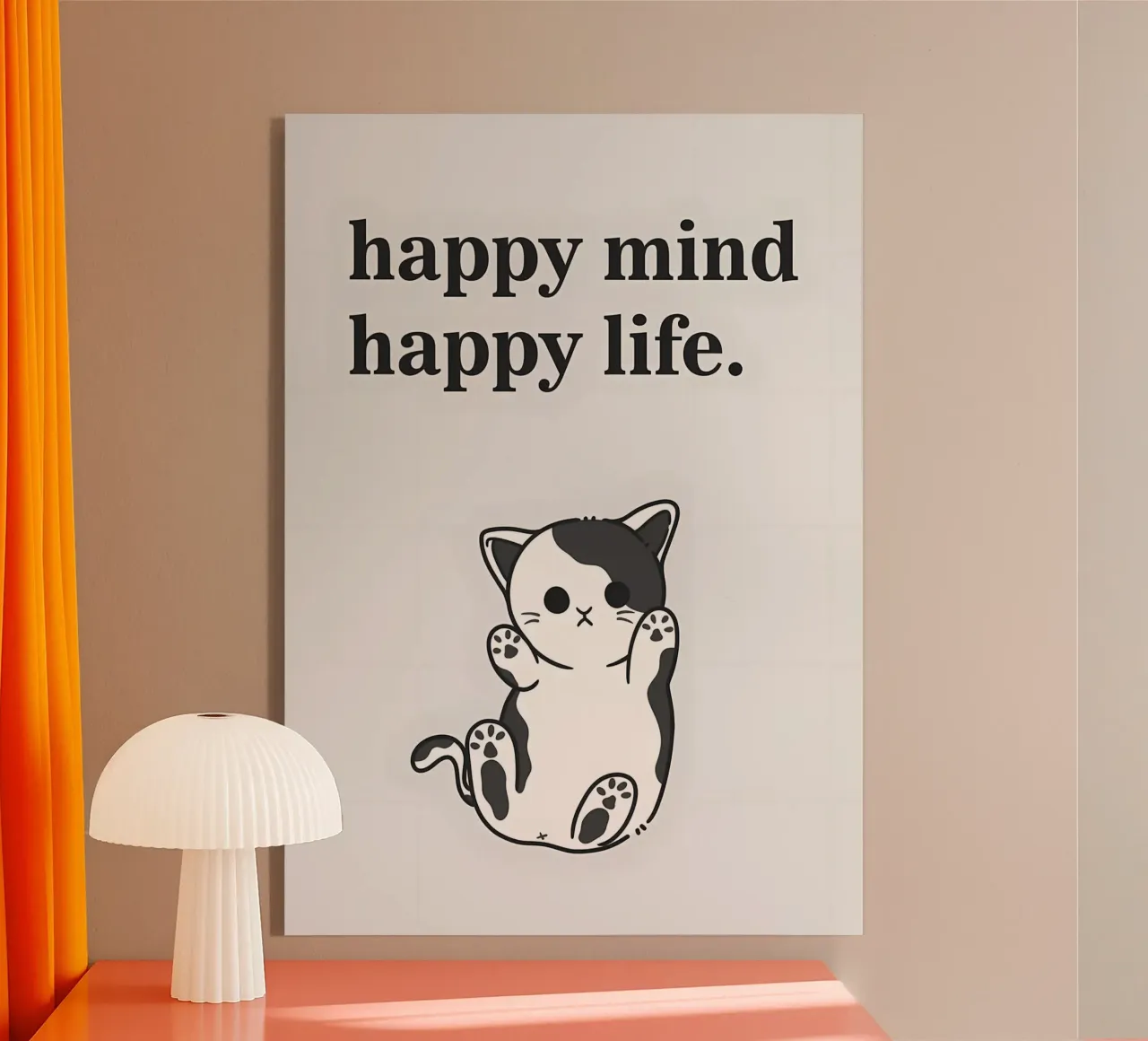 a cat illustration quotes acrylic glass by Bartosz Powalka