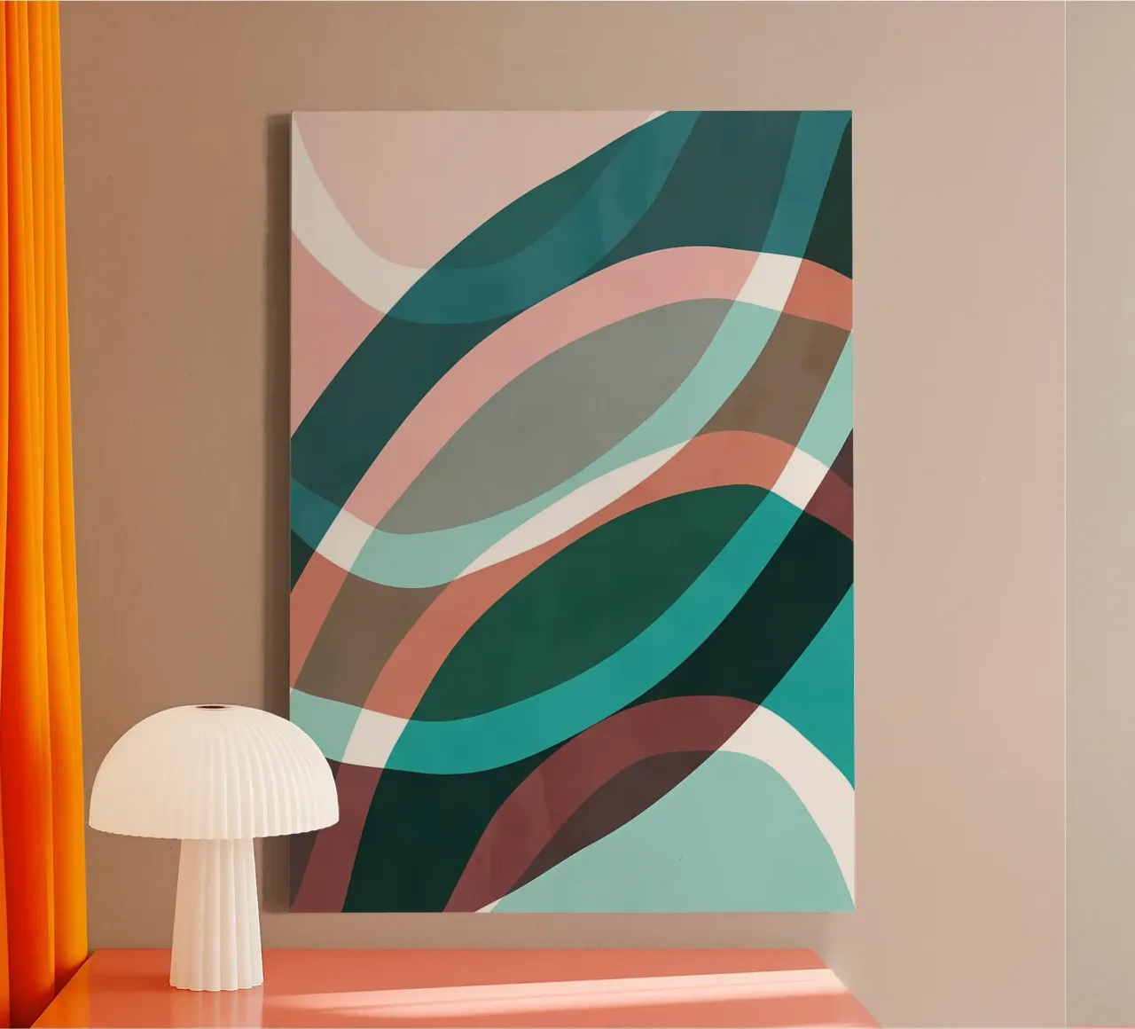 ORGANISCH ABSTRACT 135B2 canvas met Baklijst van Aiden Garcia
