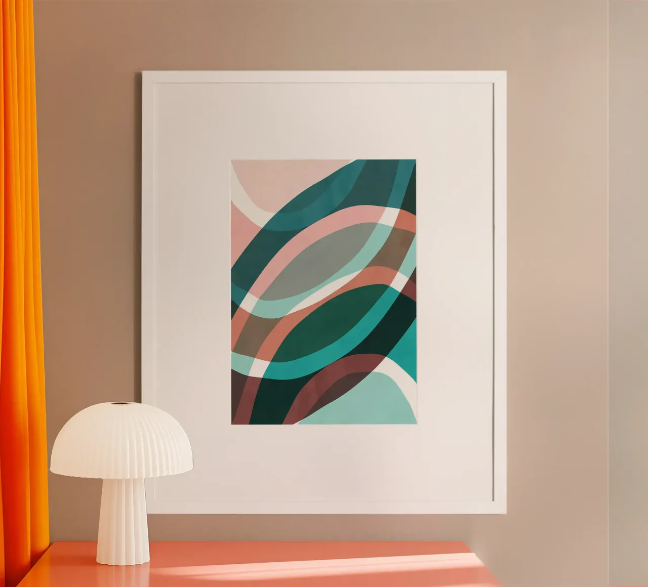 ASTRATTO ORGANICO 135B2 poster con telaio in plastica da Aiden Garcia