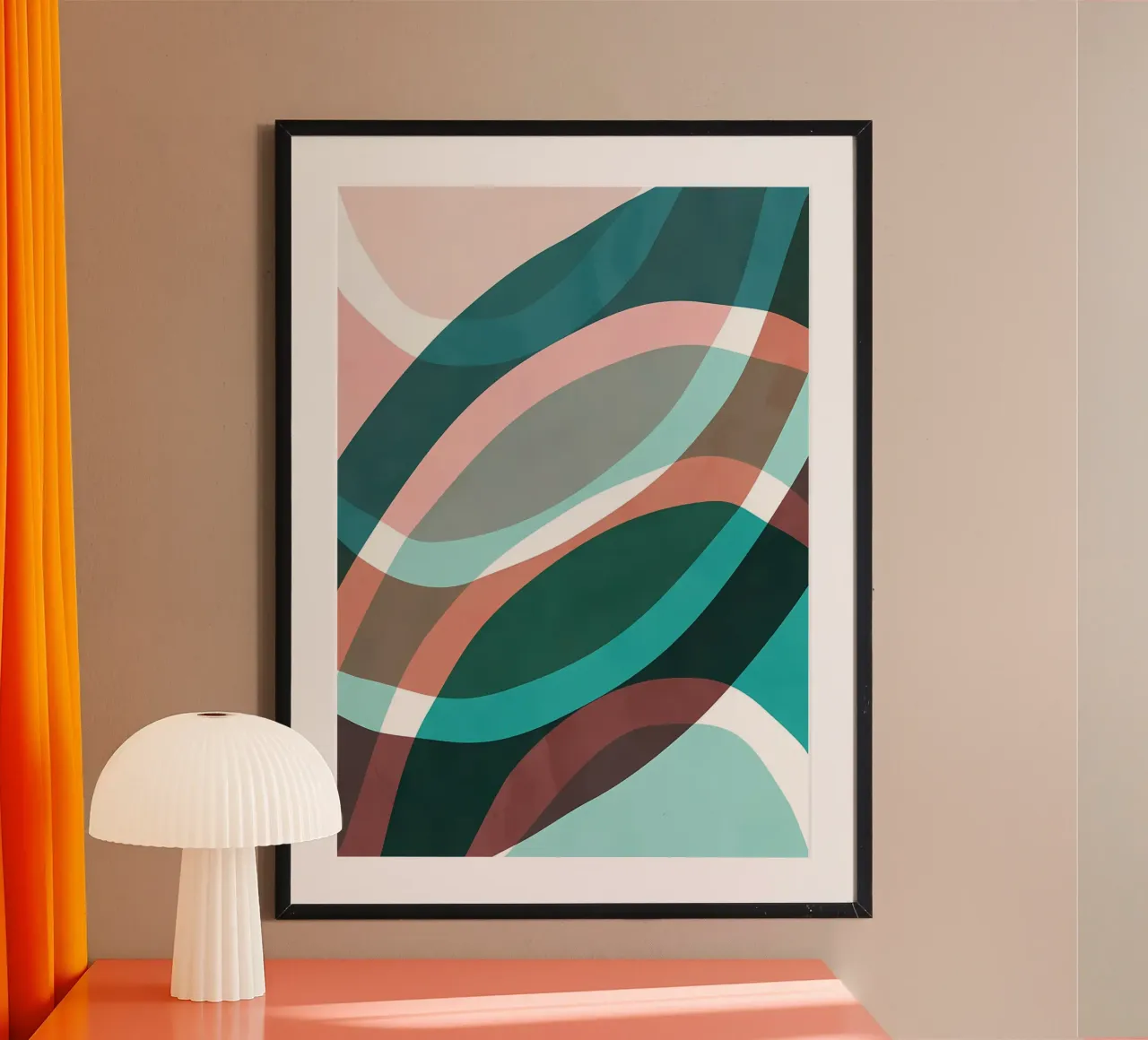ASTRATTO ORGANICO 135B2 poster con telaio in plastica da Aiden Garcia