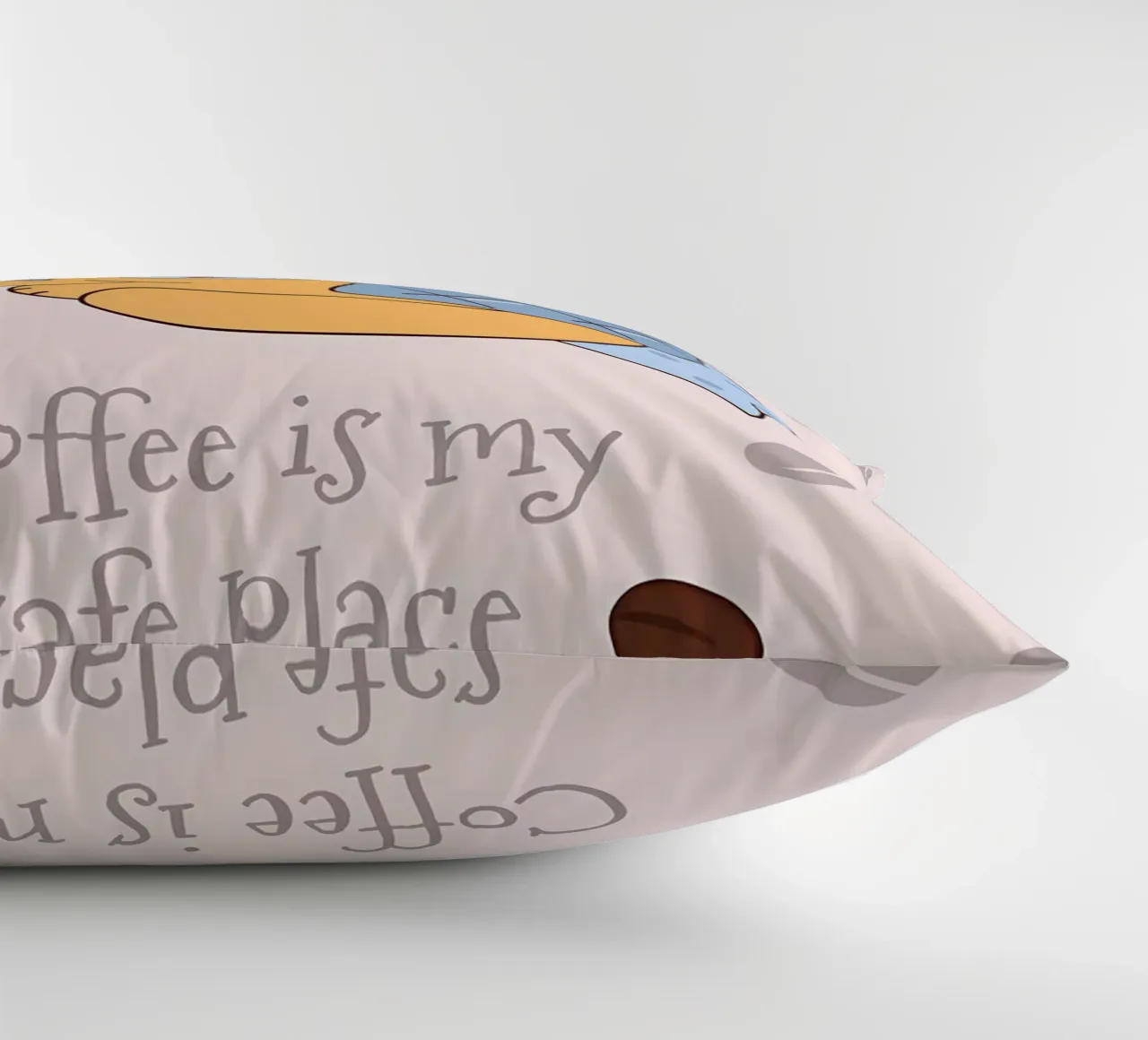 coffee is my safe place decorative cushion by Bartosz Powalka