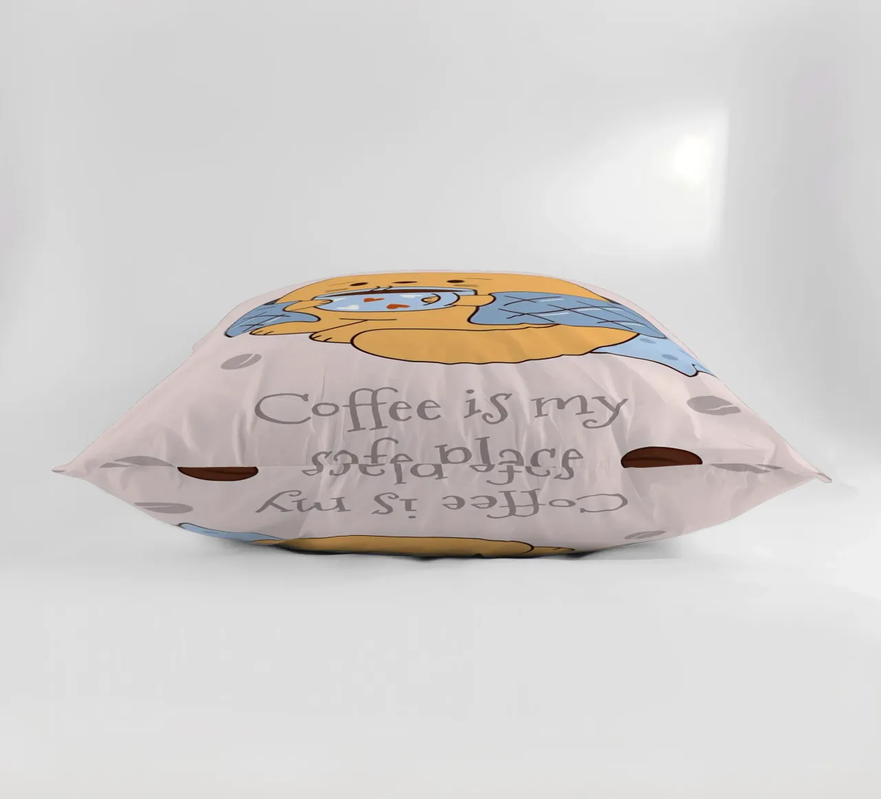 coffee is my safe place decorative cushion by Bartosz Powalka