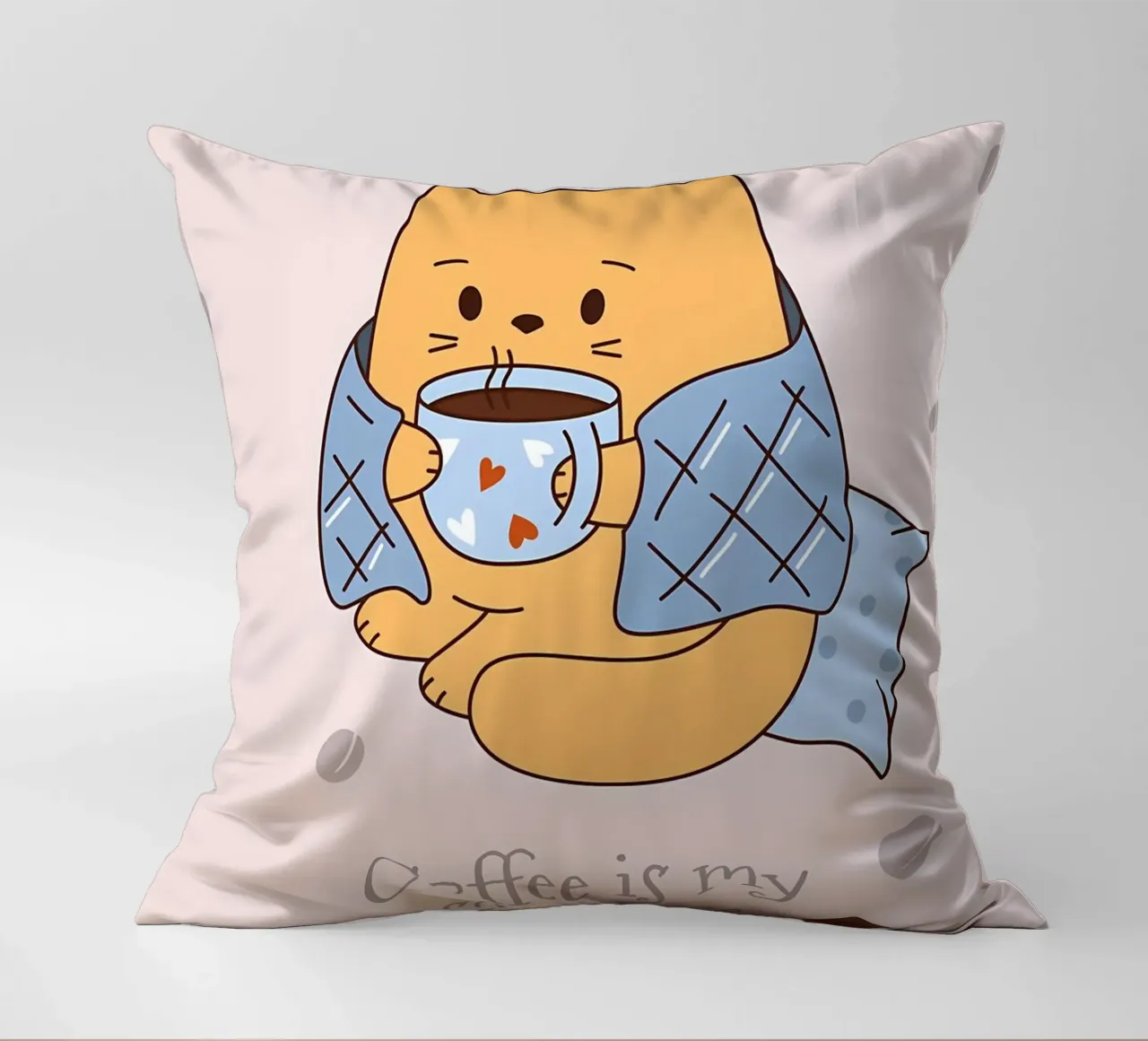 coffee is my safe place decorative cushion by Bartosz Powalka