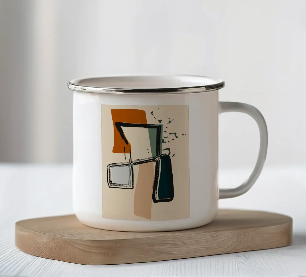 Abstract shapes emaille mok van LisaArtes