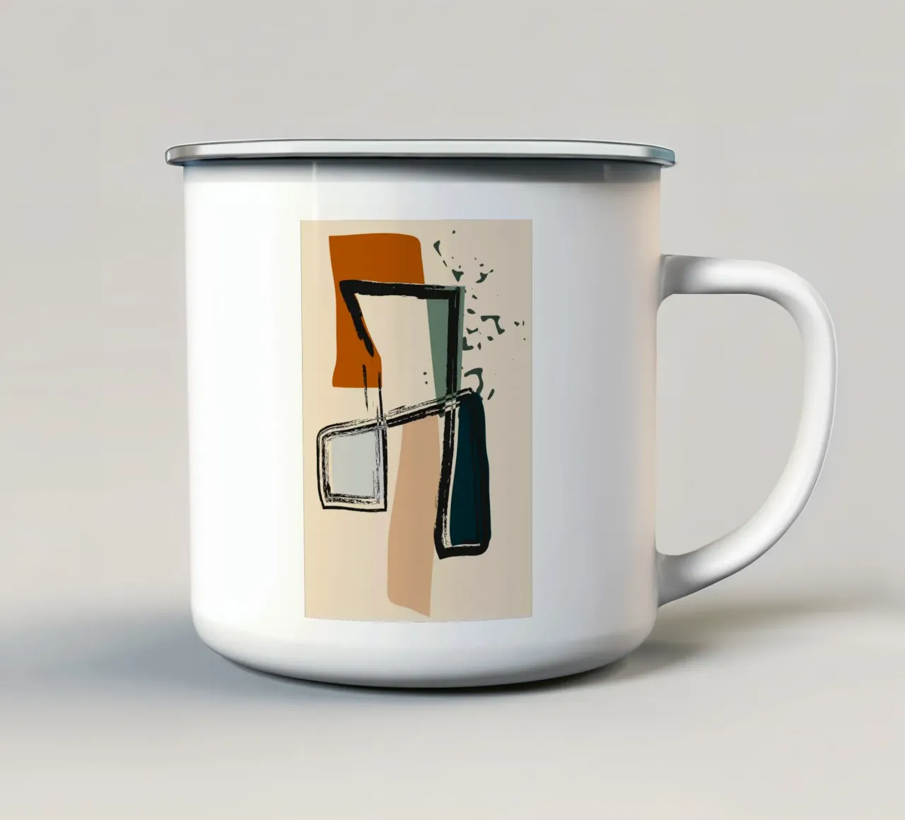 Abstract shapes emaille mok van LisaArtes