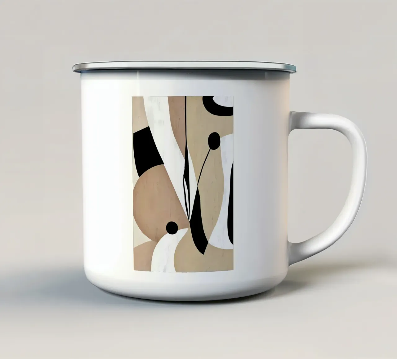 Beige Astratto moderno tazza in smalto da Aiden Garcia