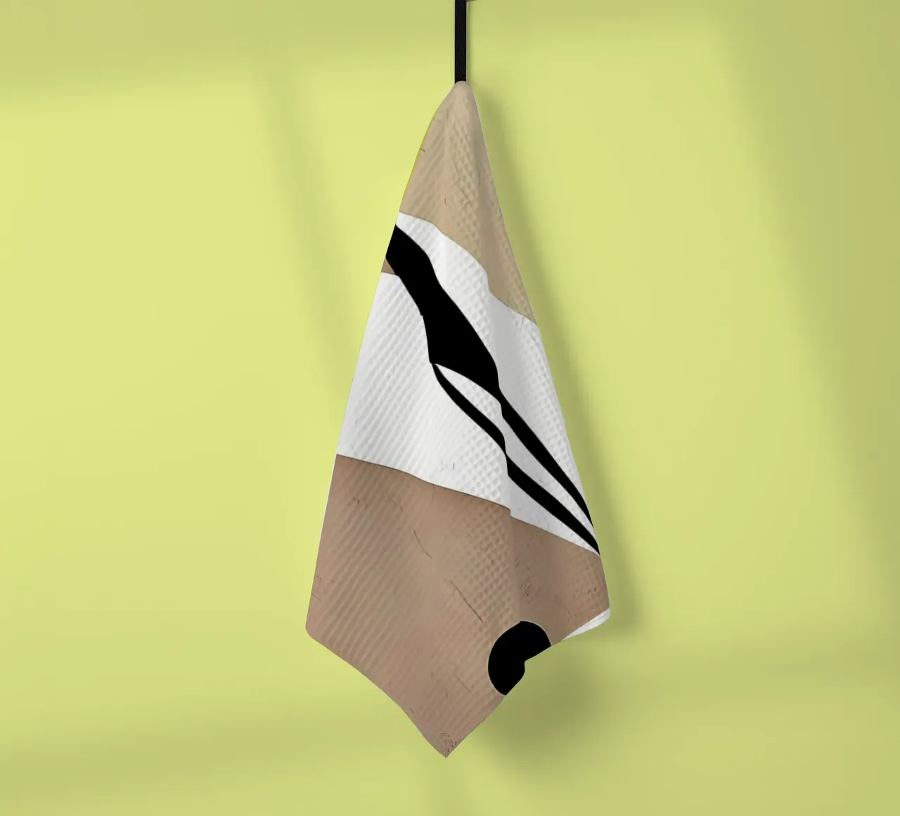 Beige Modern Abstract tea towel by Aiden Garcia