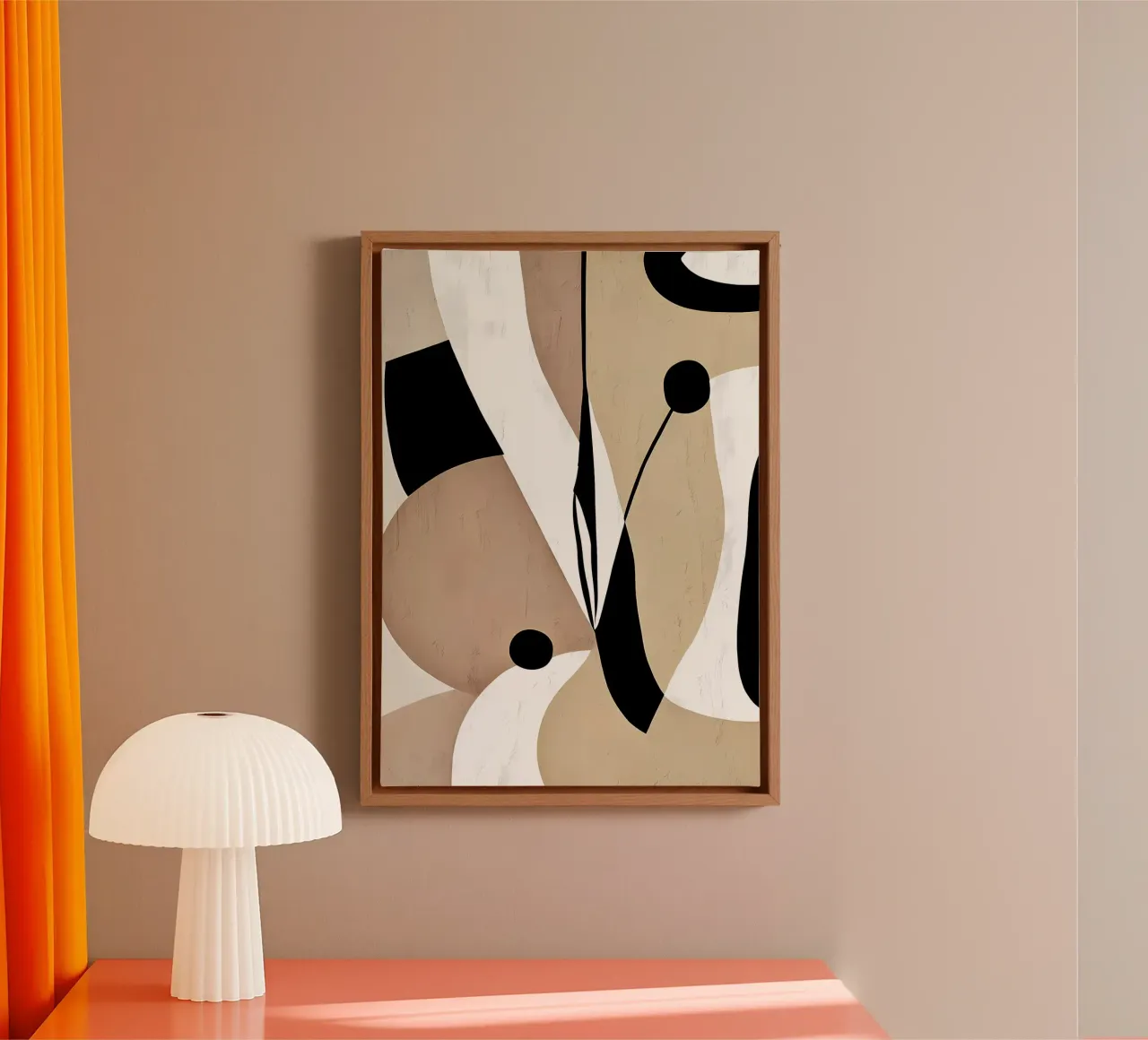 Beige Modern Abstract canvas by Aiden Garcia