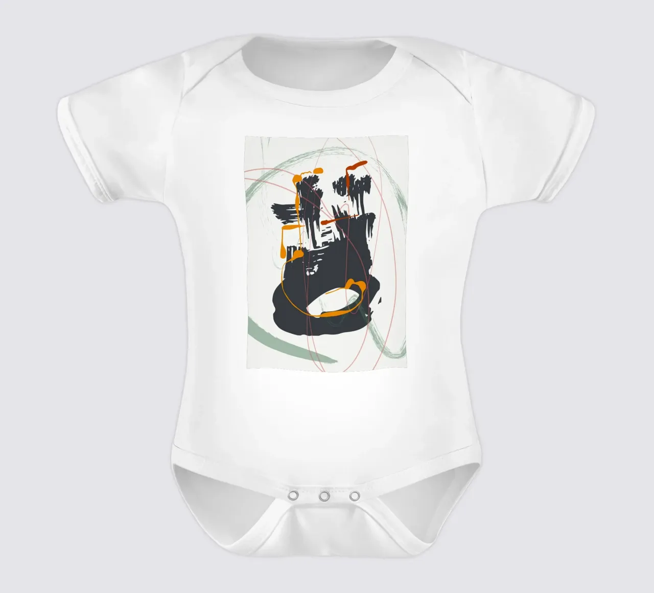 Black brush strokes Kurzarm Babybody von edsonramosart