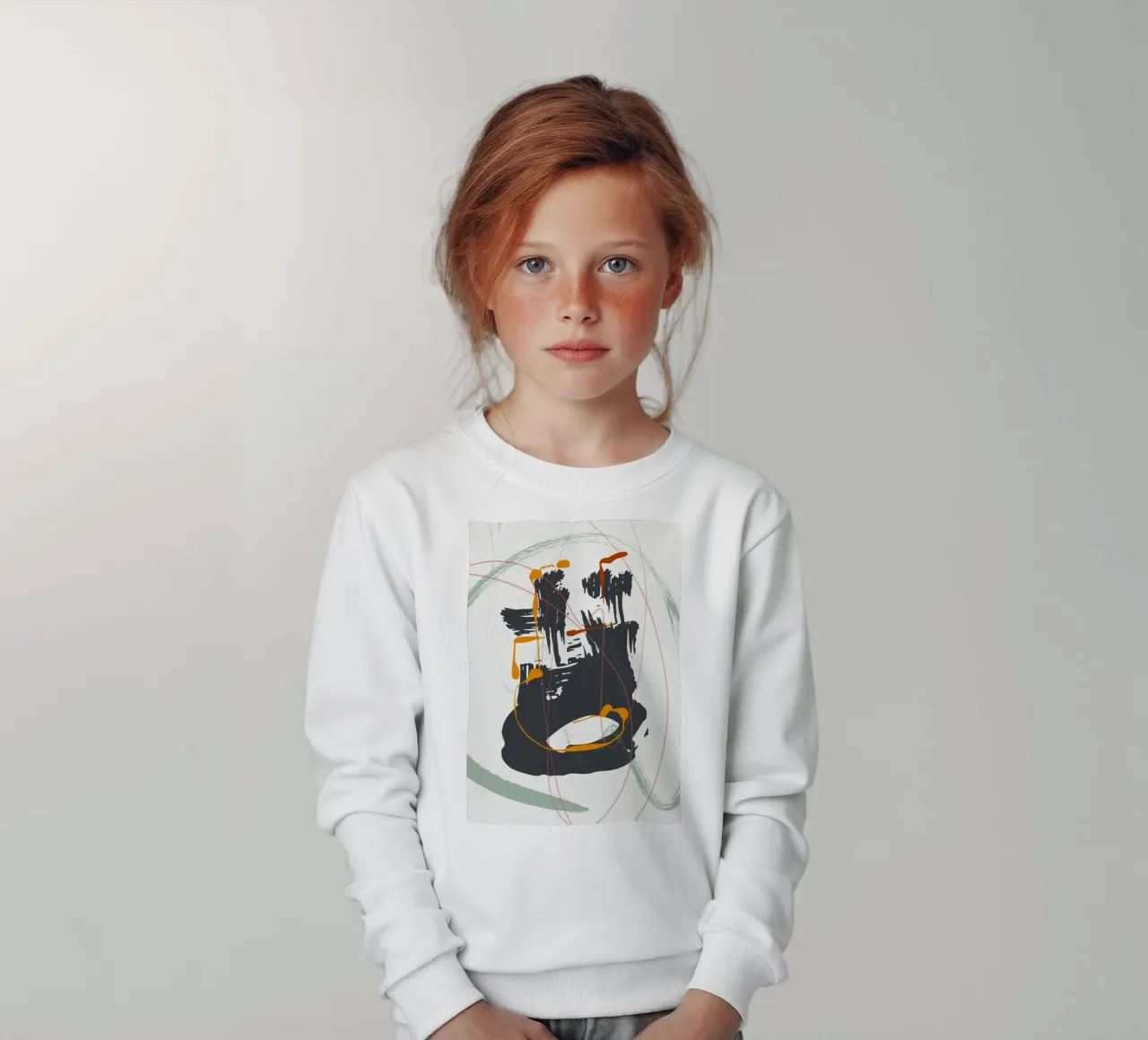 Black brush strokes Kinder Sweatshirt von edsonramosart
