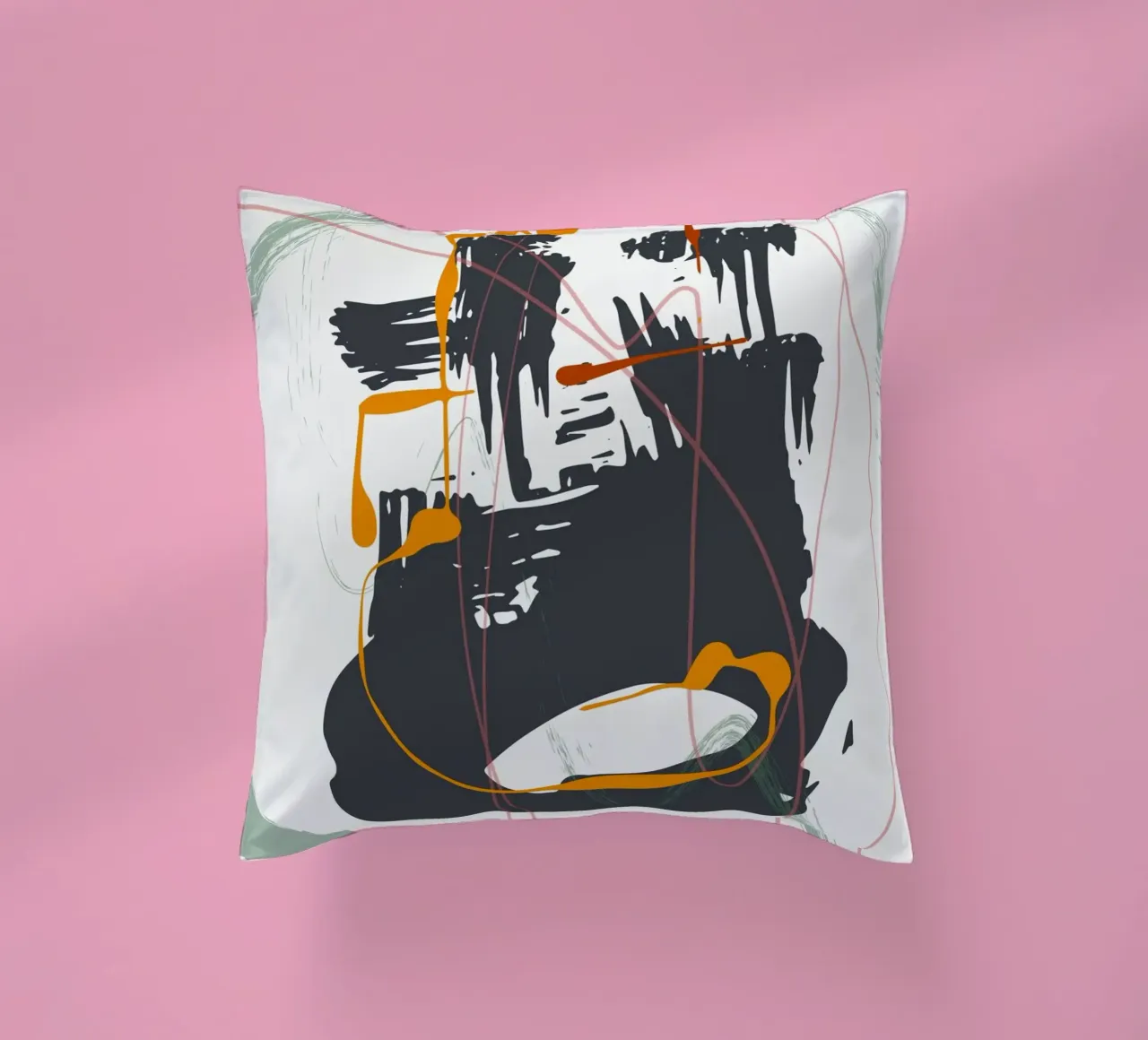 Black brush strokes Kissen von edsonramosart