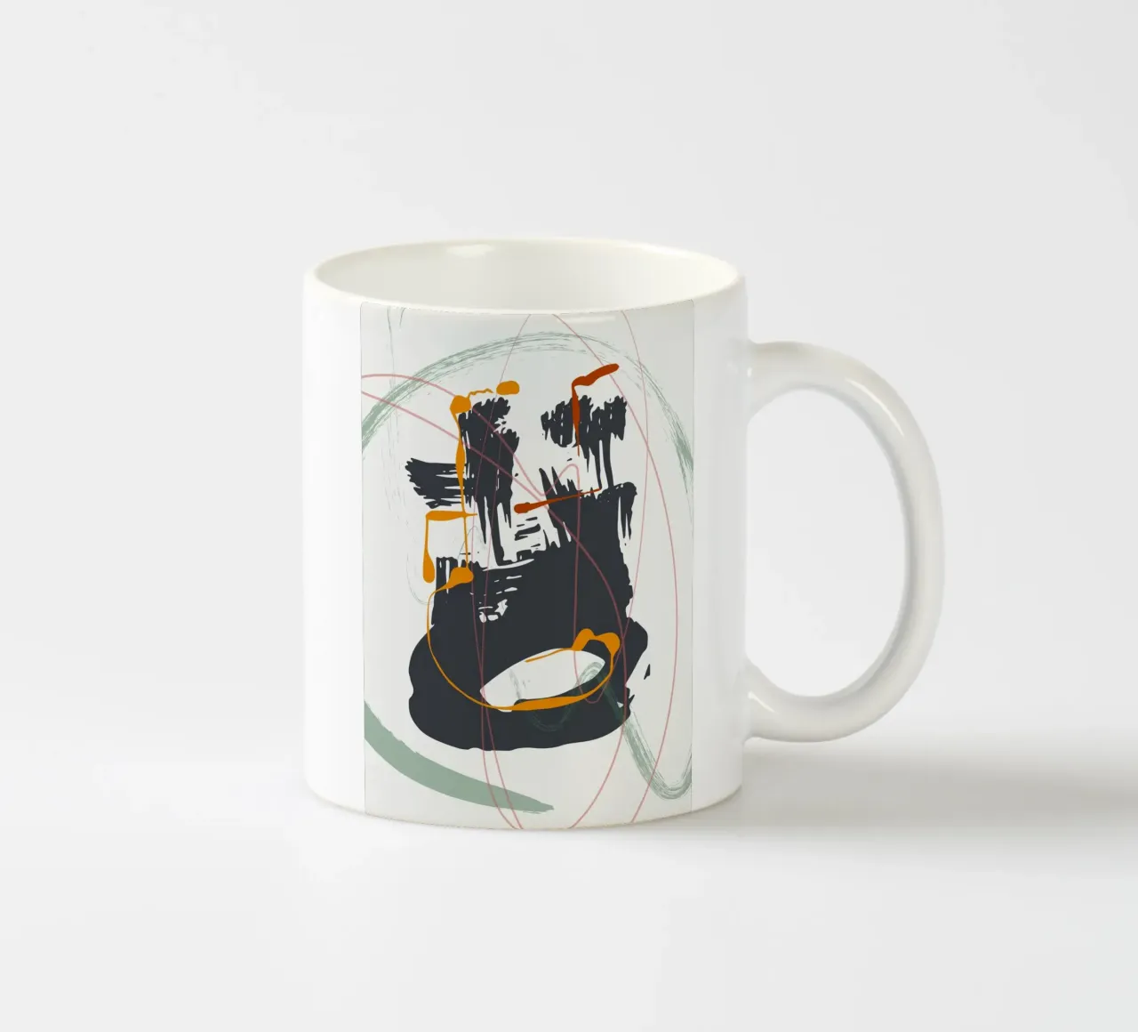 Black brush strokes tazza in ceramica da edsonramosart
