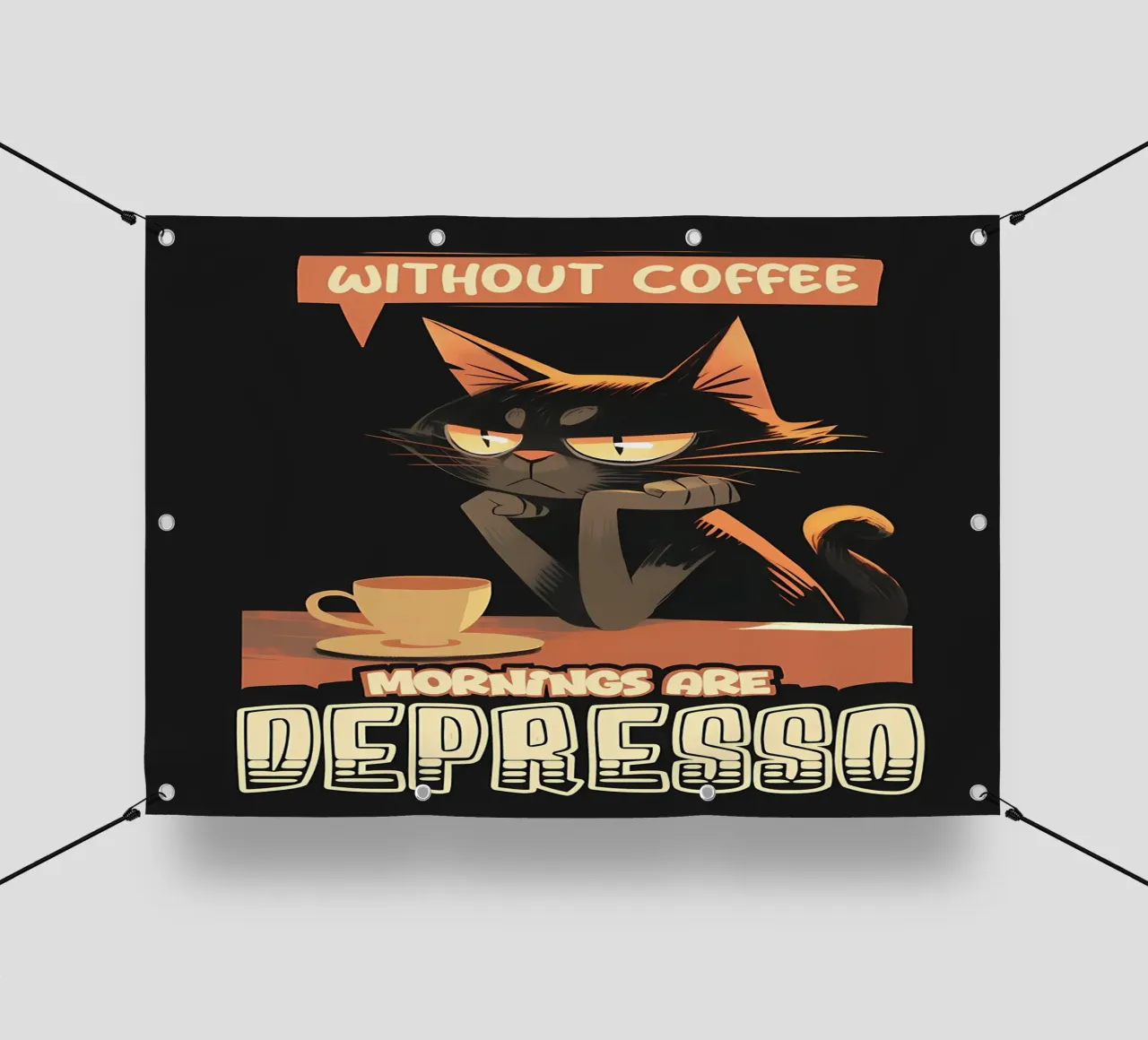 Mattina senza caffè gatto telo in pvc da Bartosz Powalka