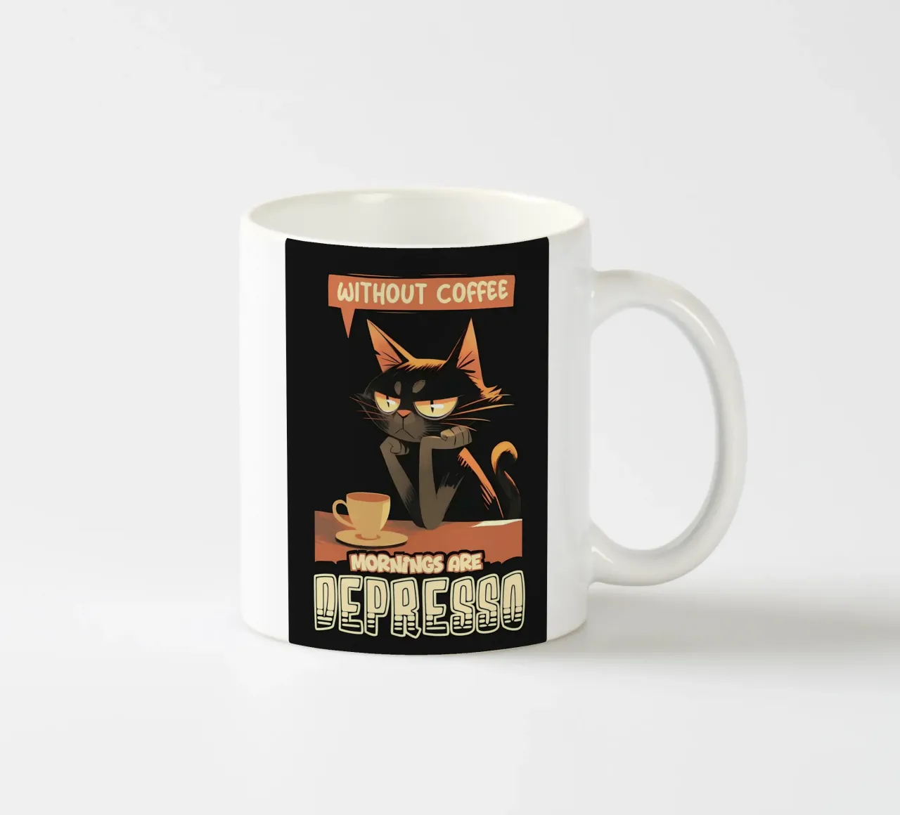 Mattina senza caffè gatto tazza in ceramica da Bartosz Powalka