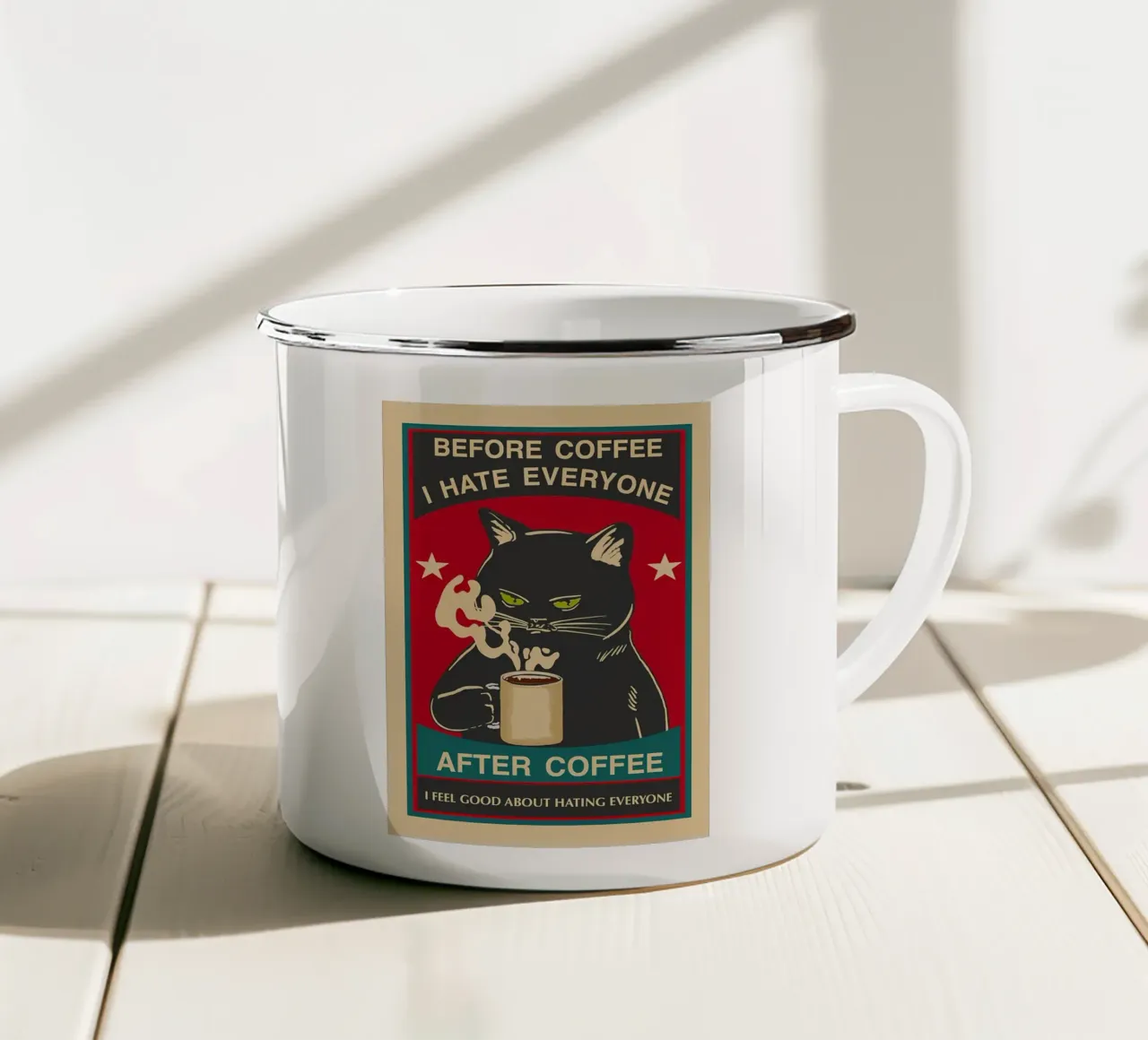 Dopo il caffè tazza in smalto da Bartosz Powalka