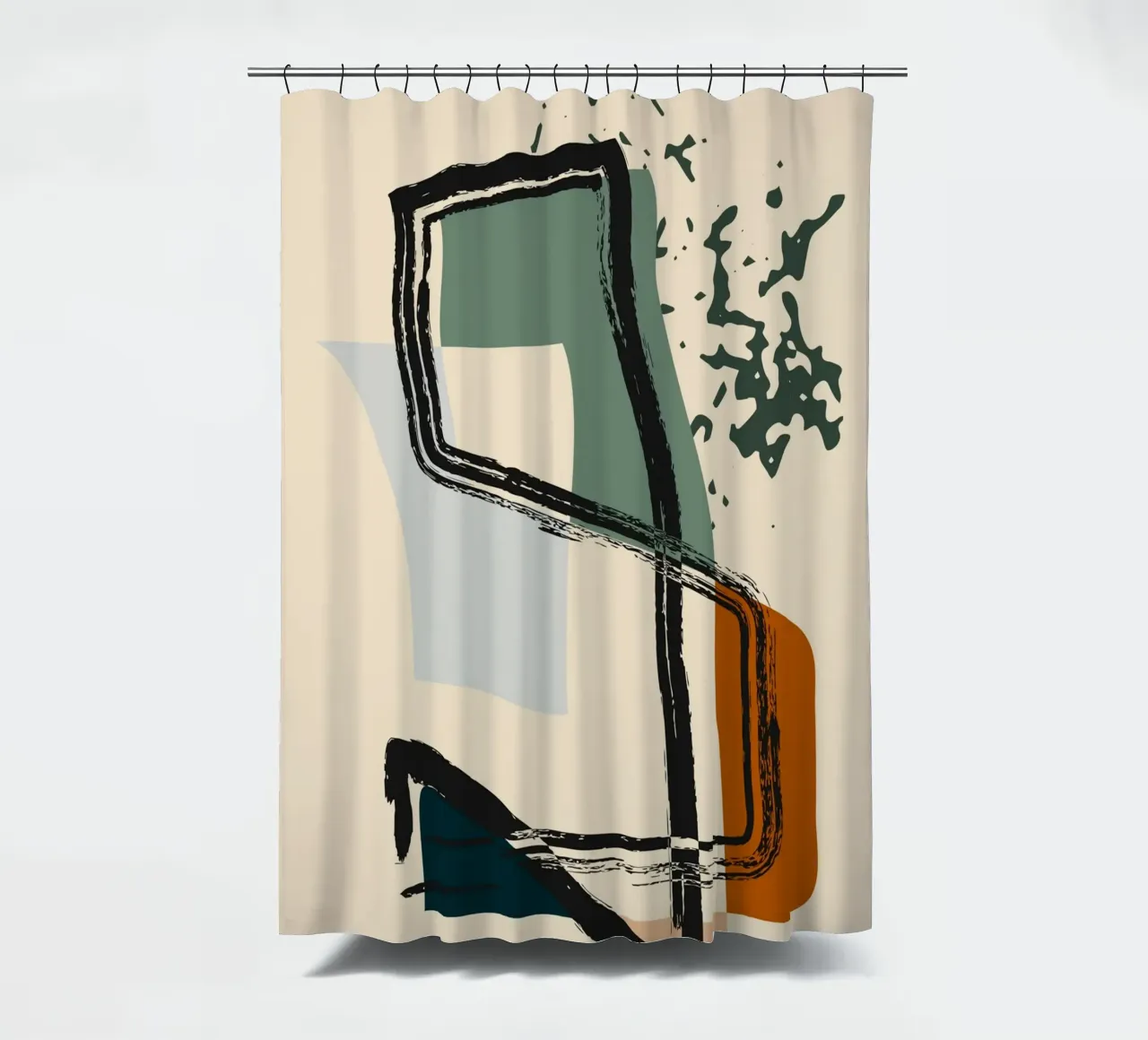 Abstract overlaid shower curtain by LisaArtes