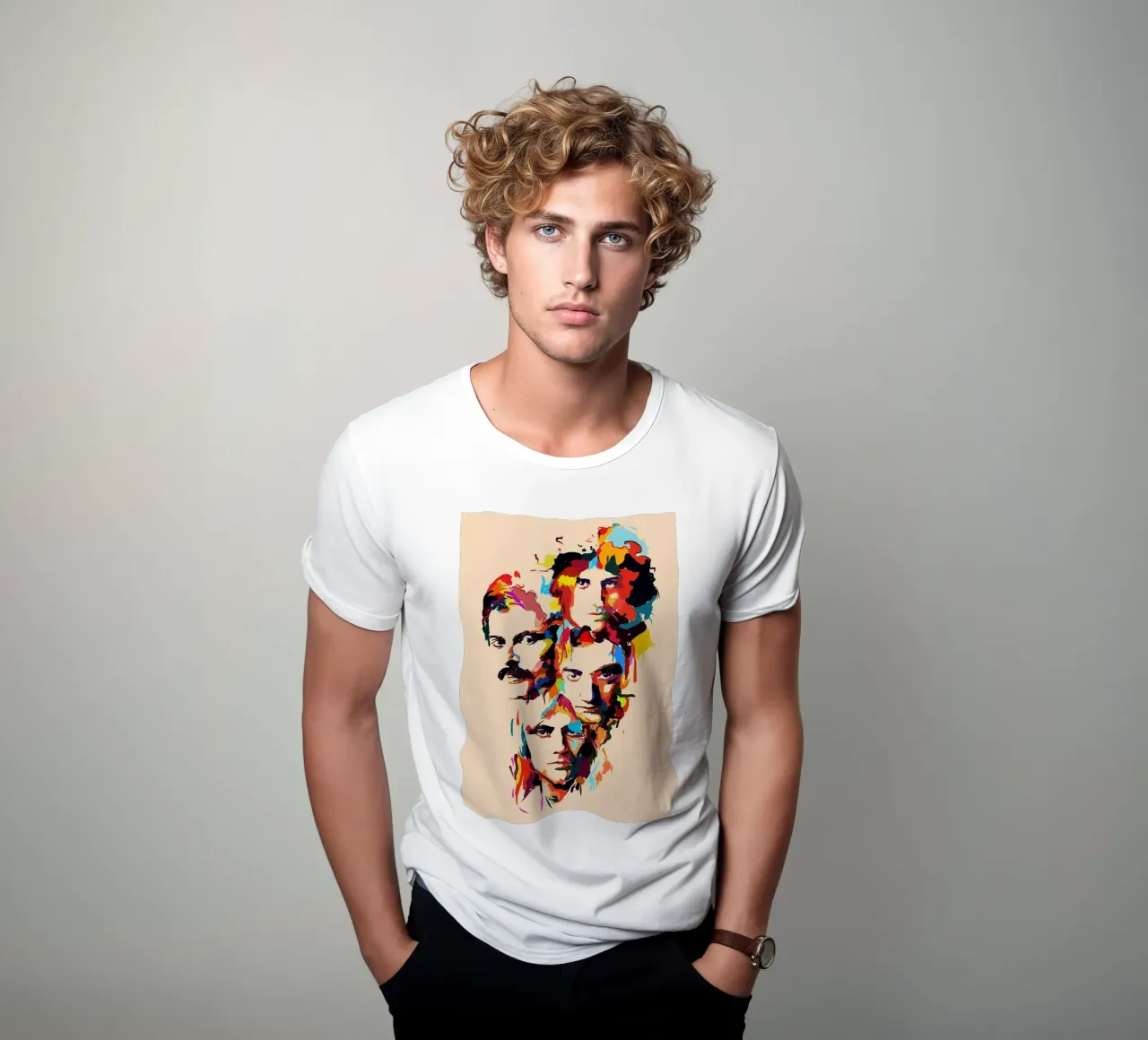 Art abstrait du groupe Queen t-shirt de Hantamrata