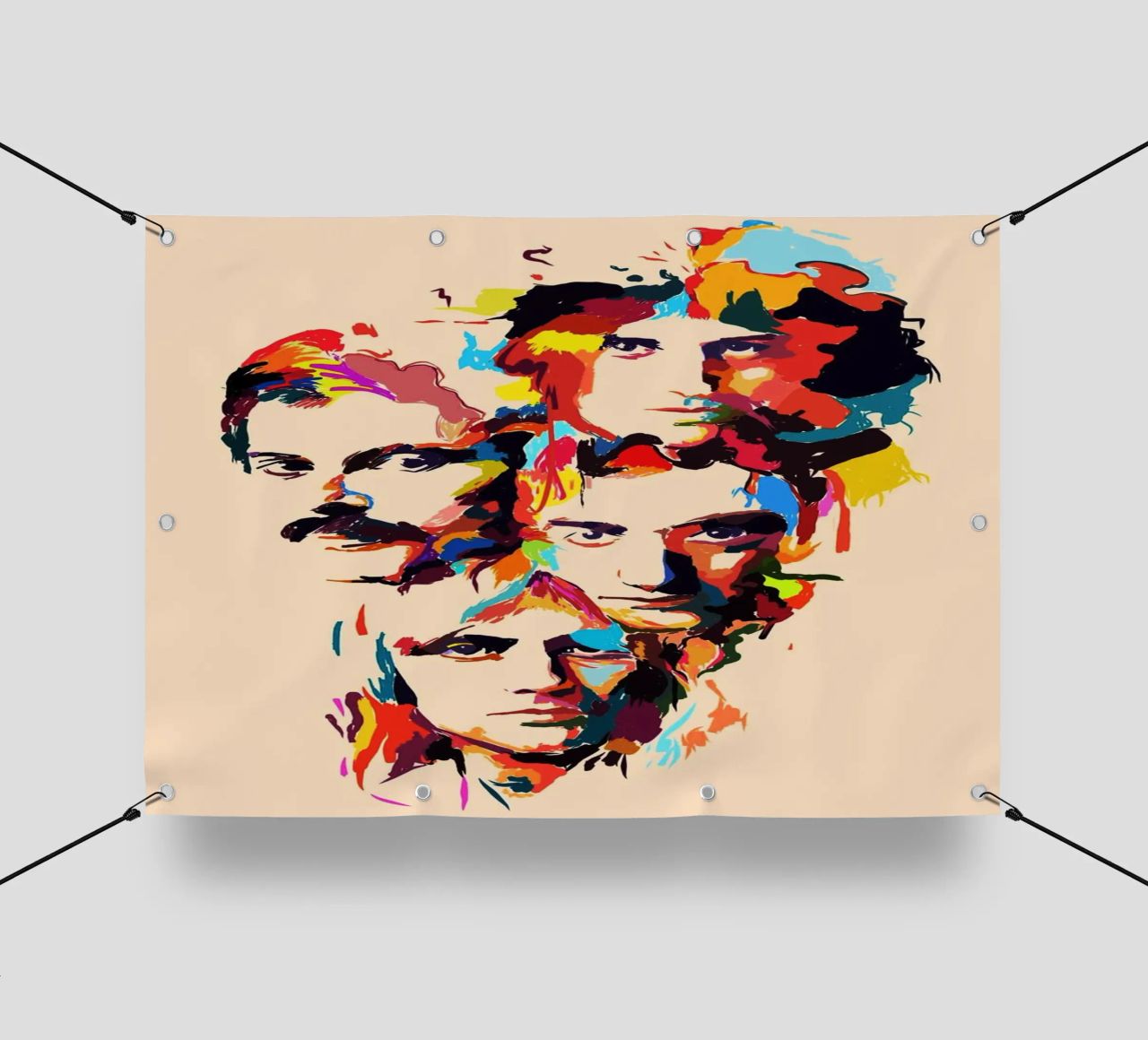 Art abstrait du groupe Queen bâche pvc de Hantamrata