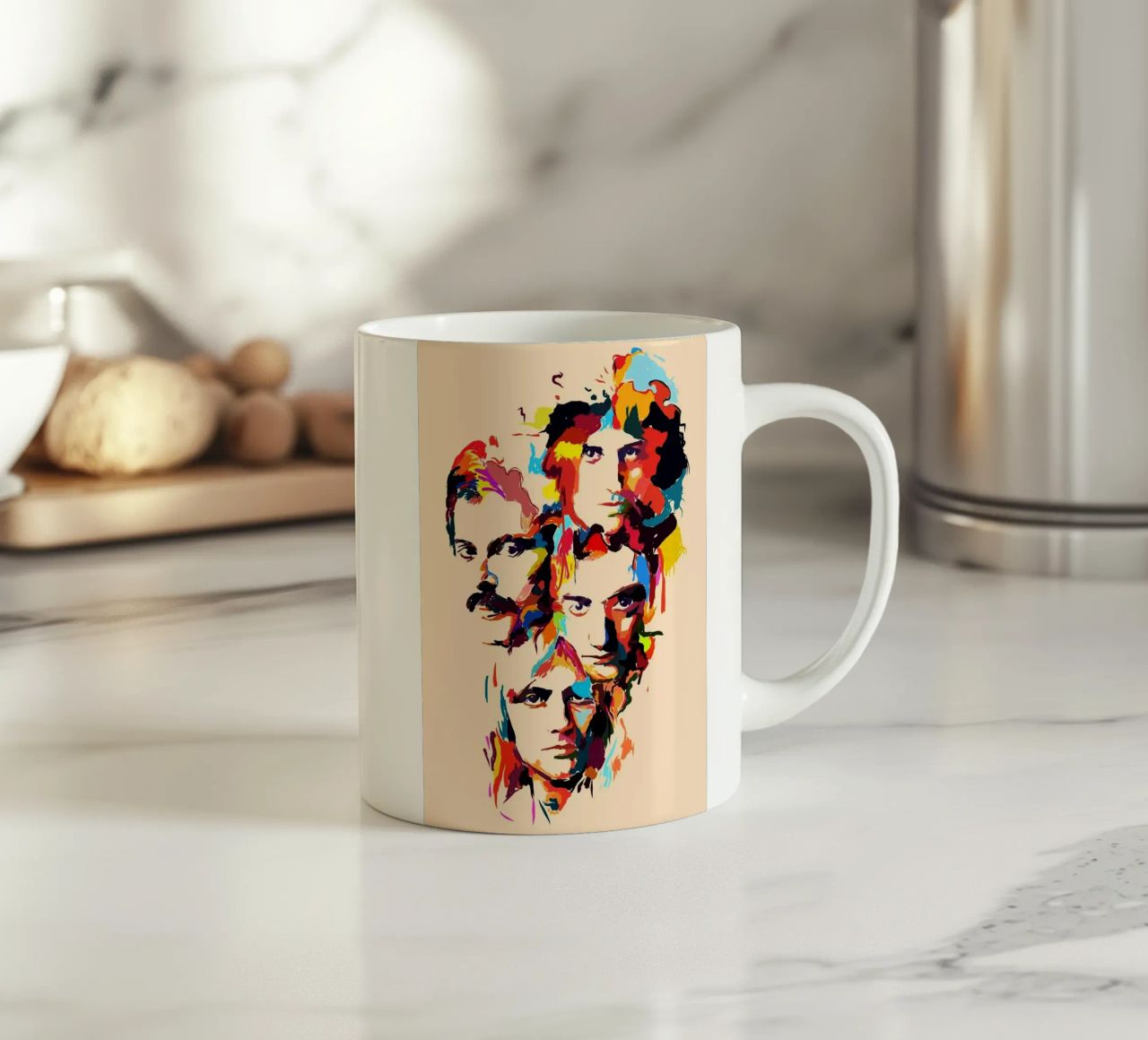Art abstrait du groupe Queen mug en céramique de Hantamrata