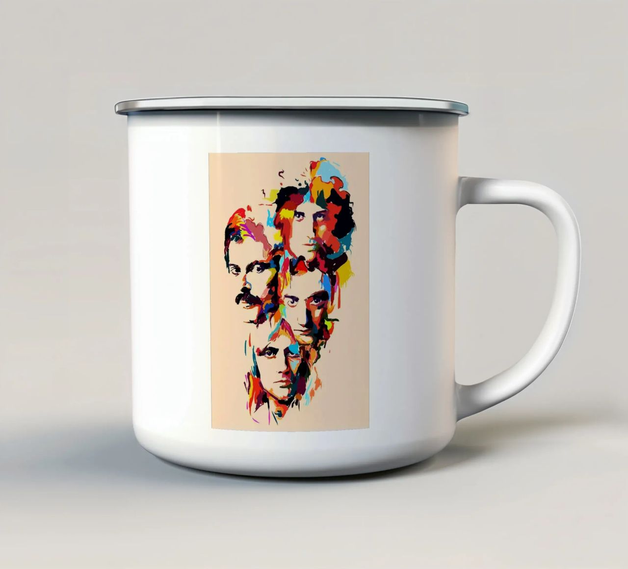 Art abstrait du groupe Queen mug en émail de Hantamrata