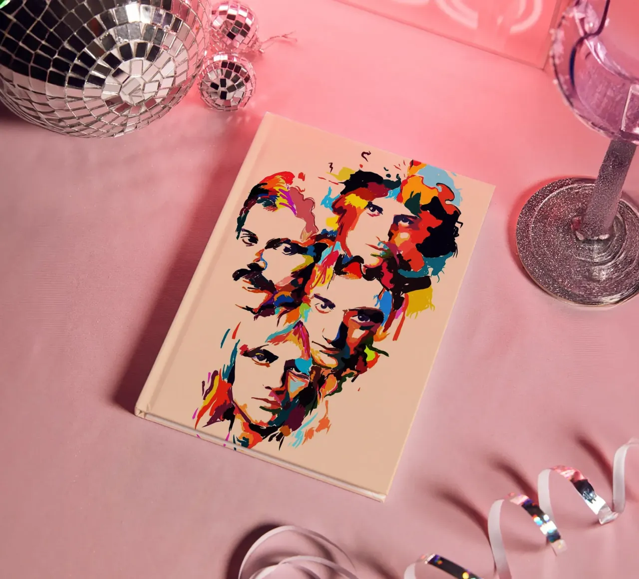 Queen Band abstrakte Kunst Notizbuch von Hantamrata