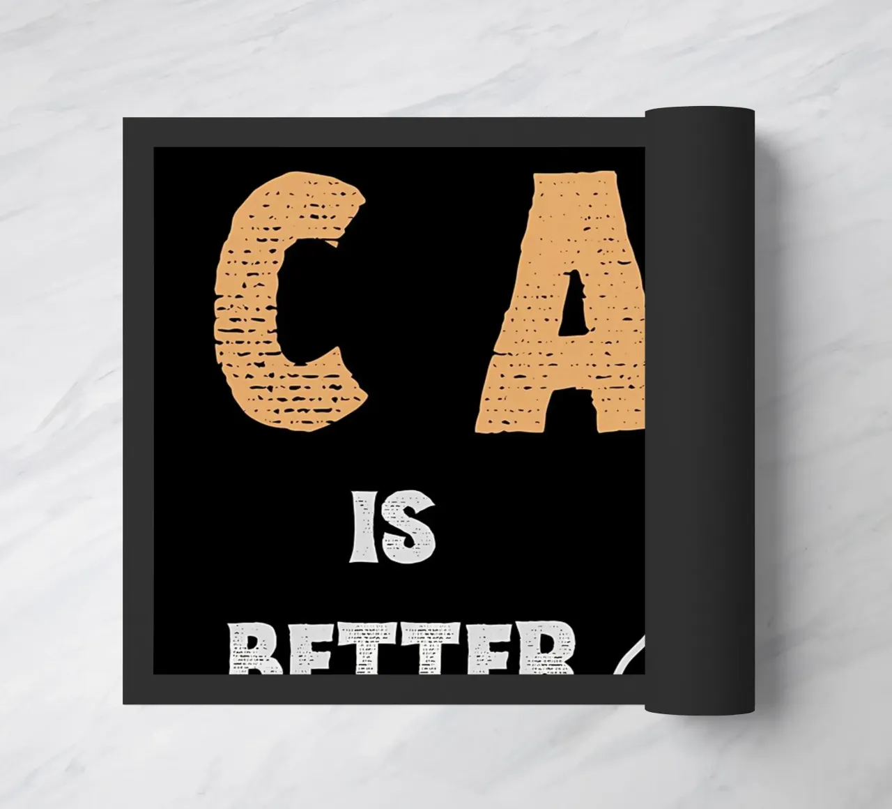 Life With Cat Is Better doormat by Bartosz Powalka